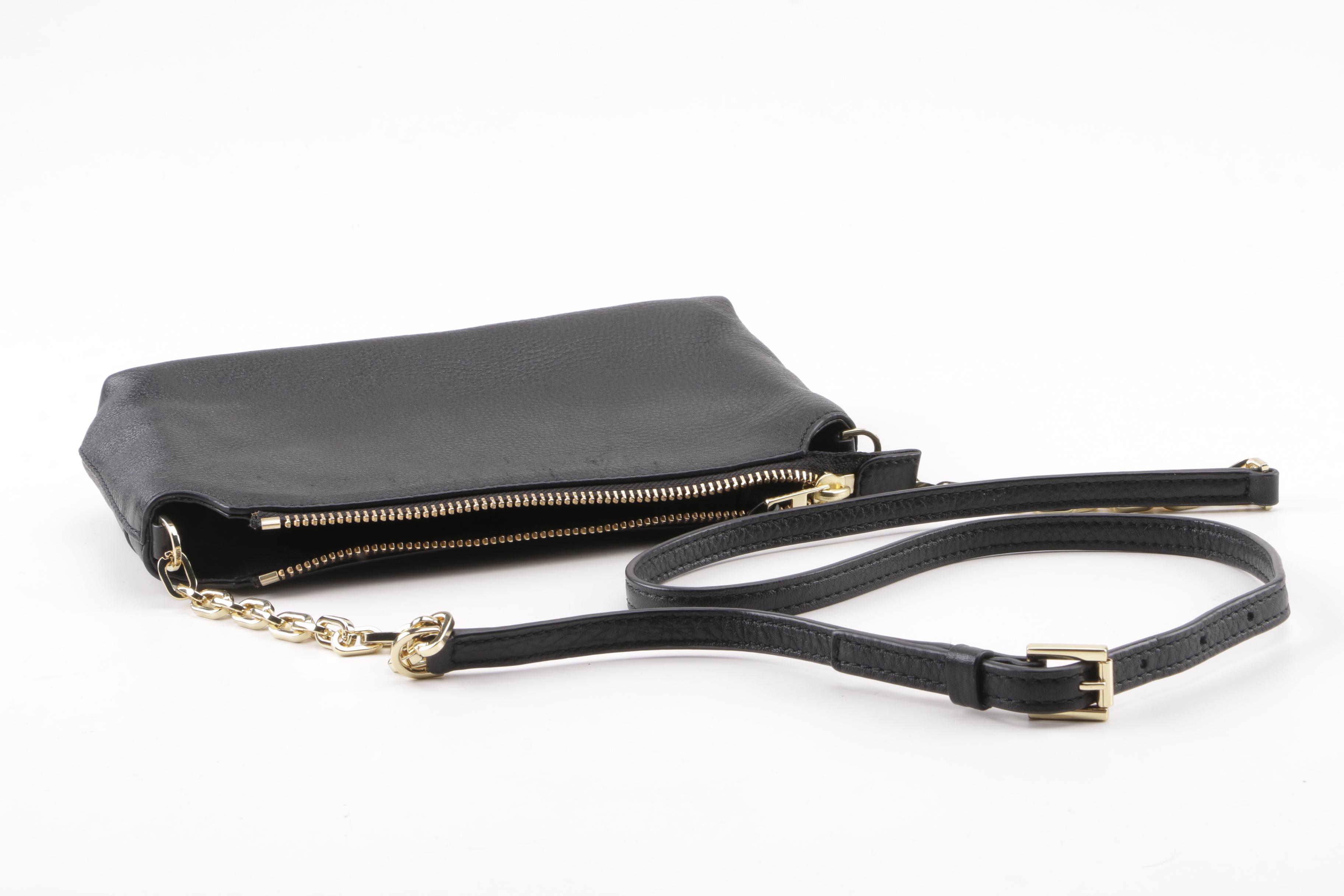 Tory Burch Black Pebbled Leather Crossbody Bag
