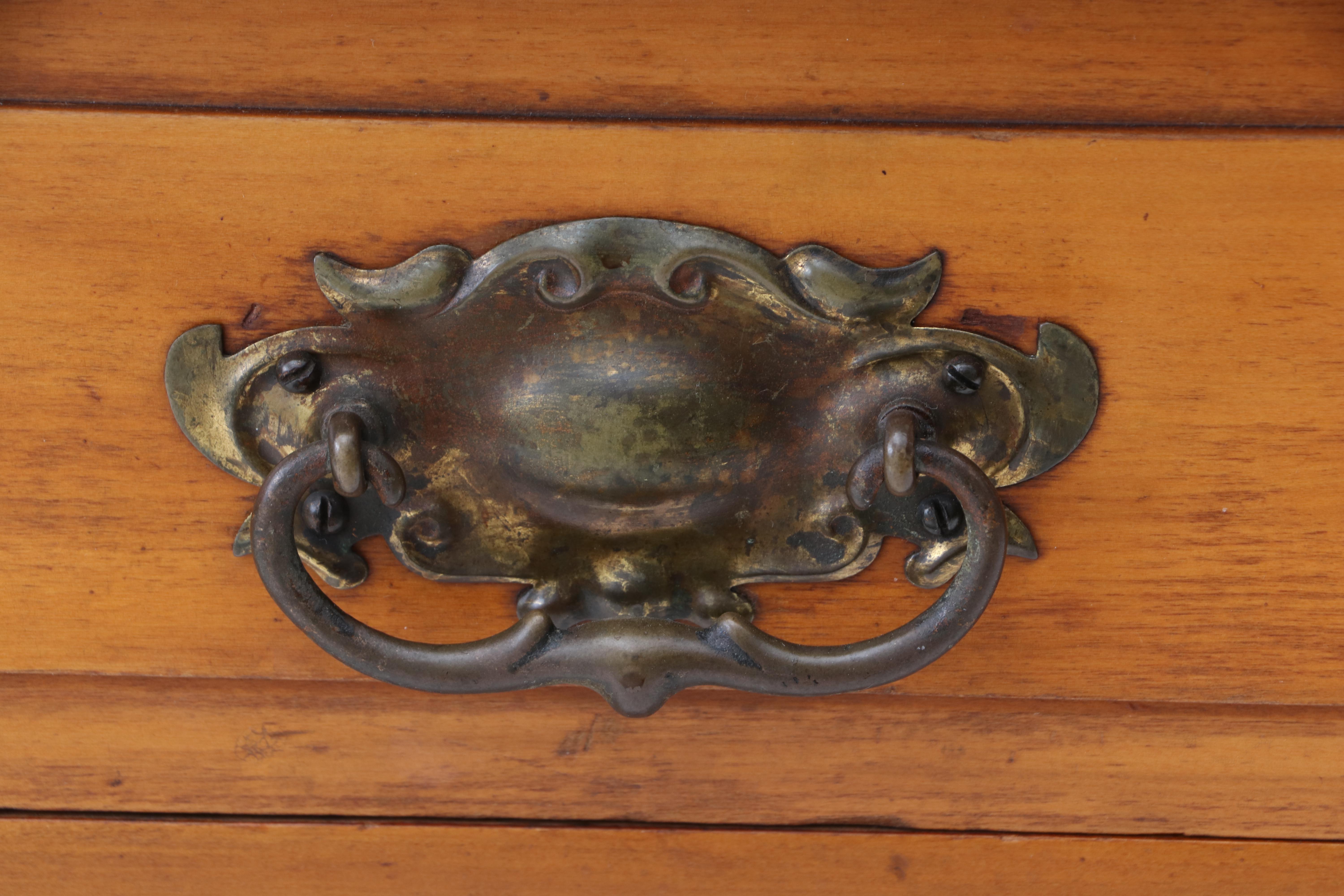English Wash Stand with Art Nouveau Tiles, Circa 1910