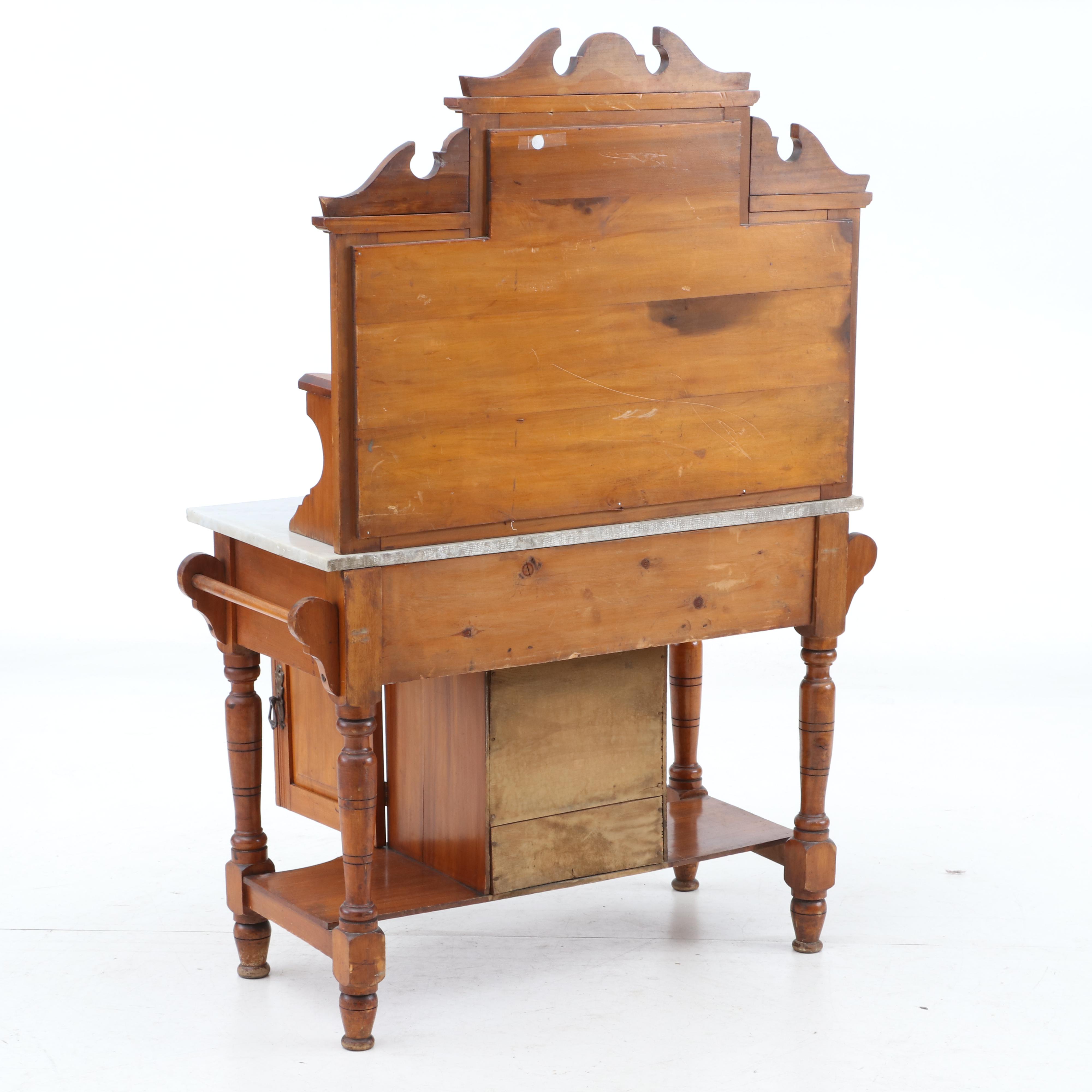 English Wash Stand with Art Nouveau Tiles, Circa 1910
