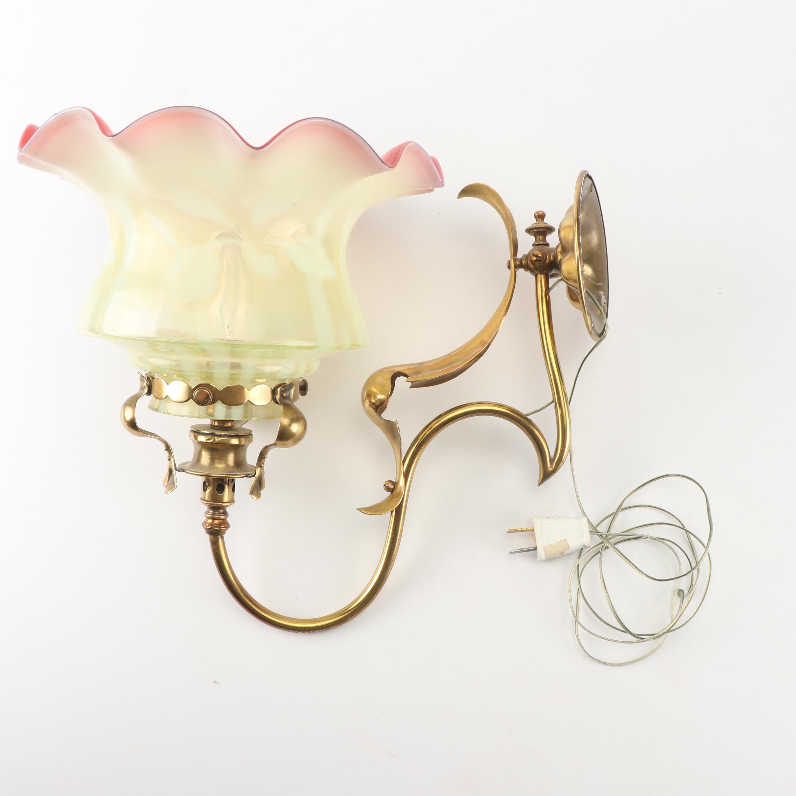 Nico Art Glass and Brass Wall Lamp