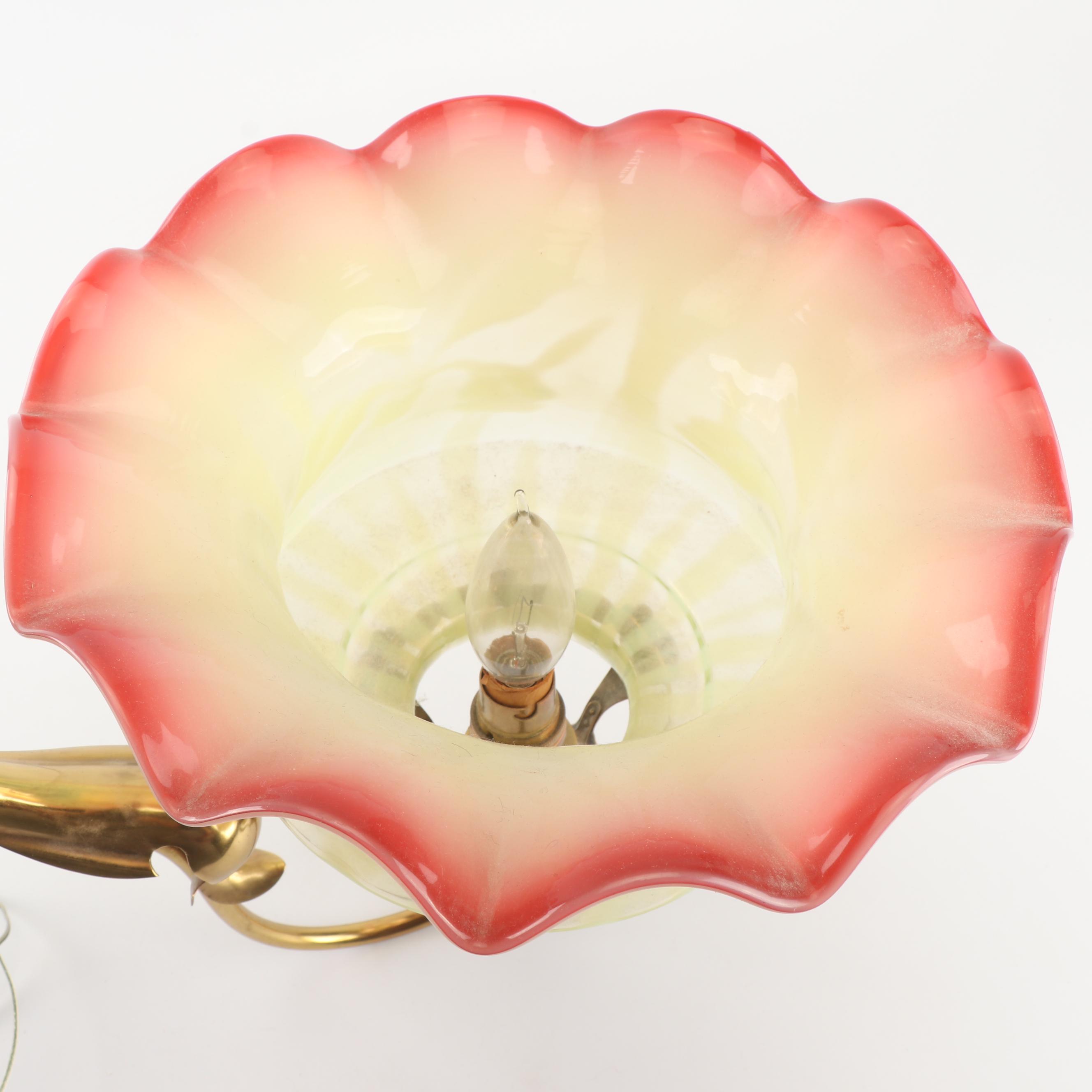 Nico Art Glass and Brass Wall Lamp