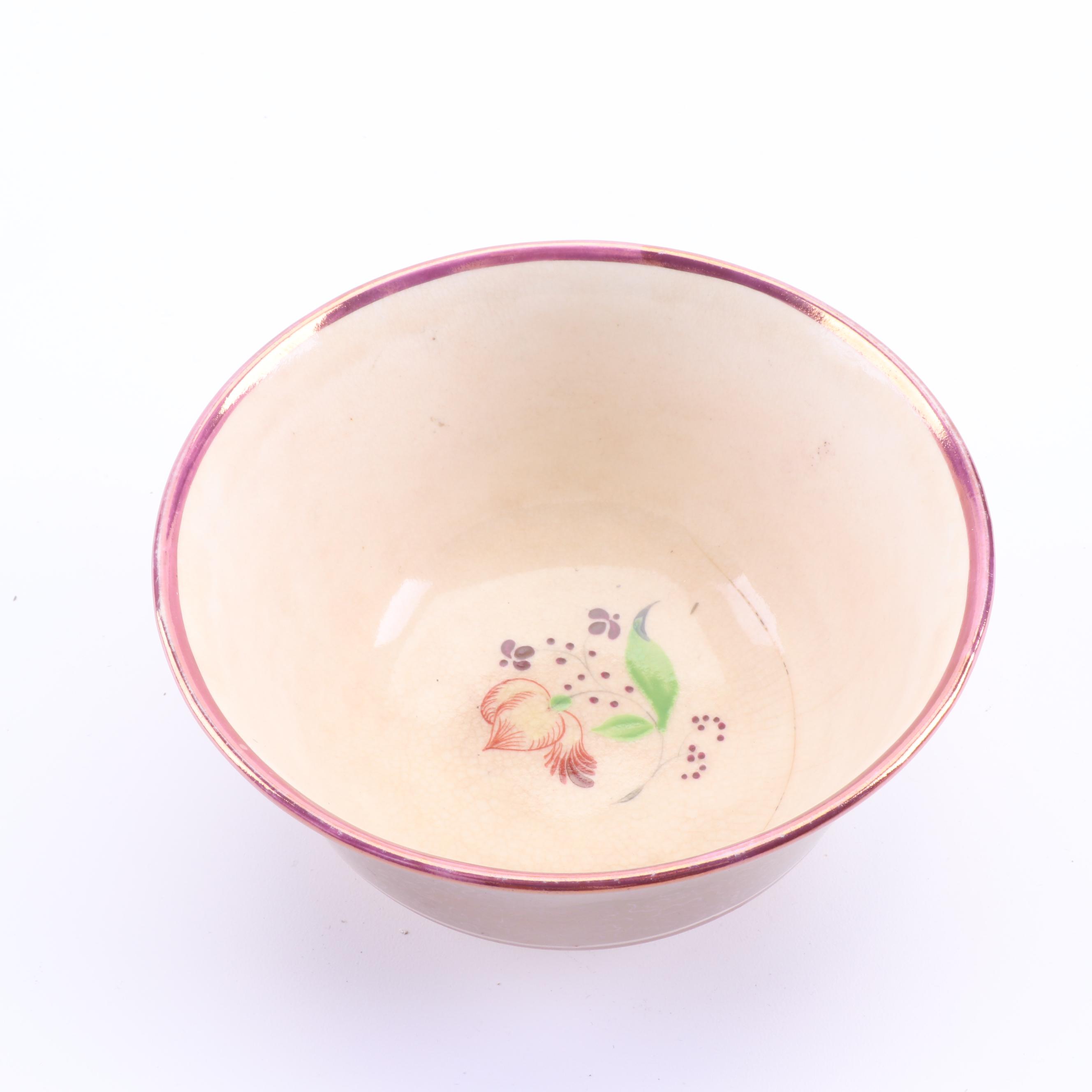 Antique English Pink Luster Pearlware Tea Set