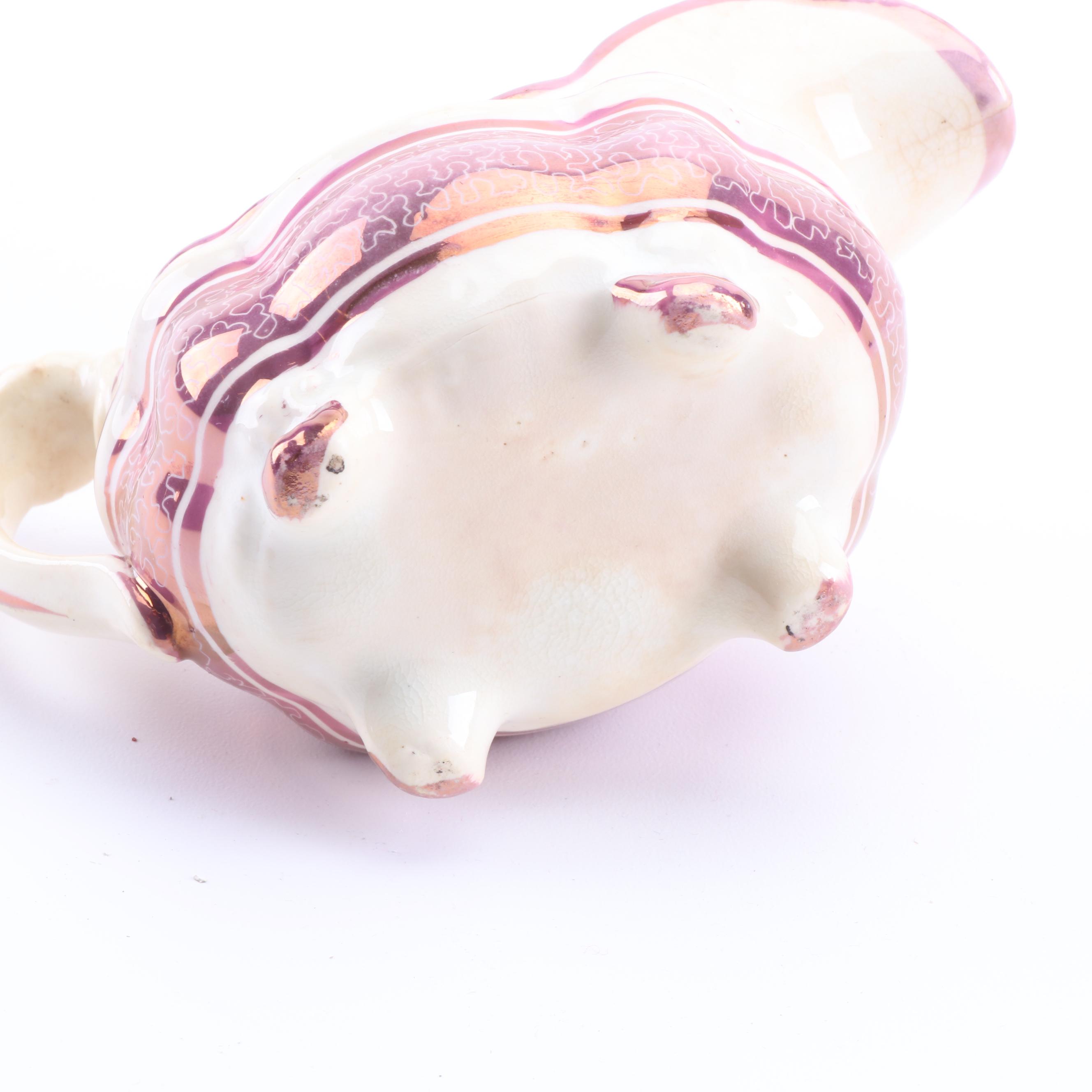 Antique English Pink Luster Pearlware Tea Set