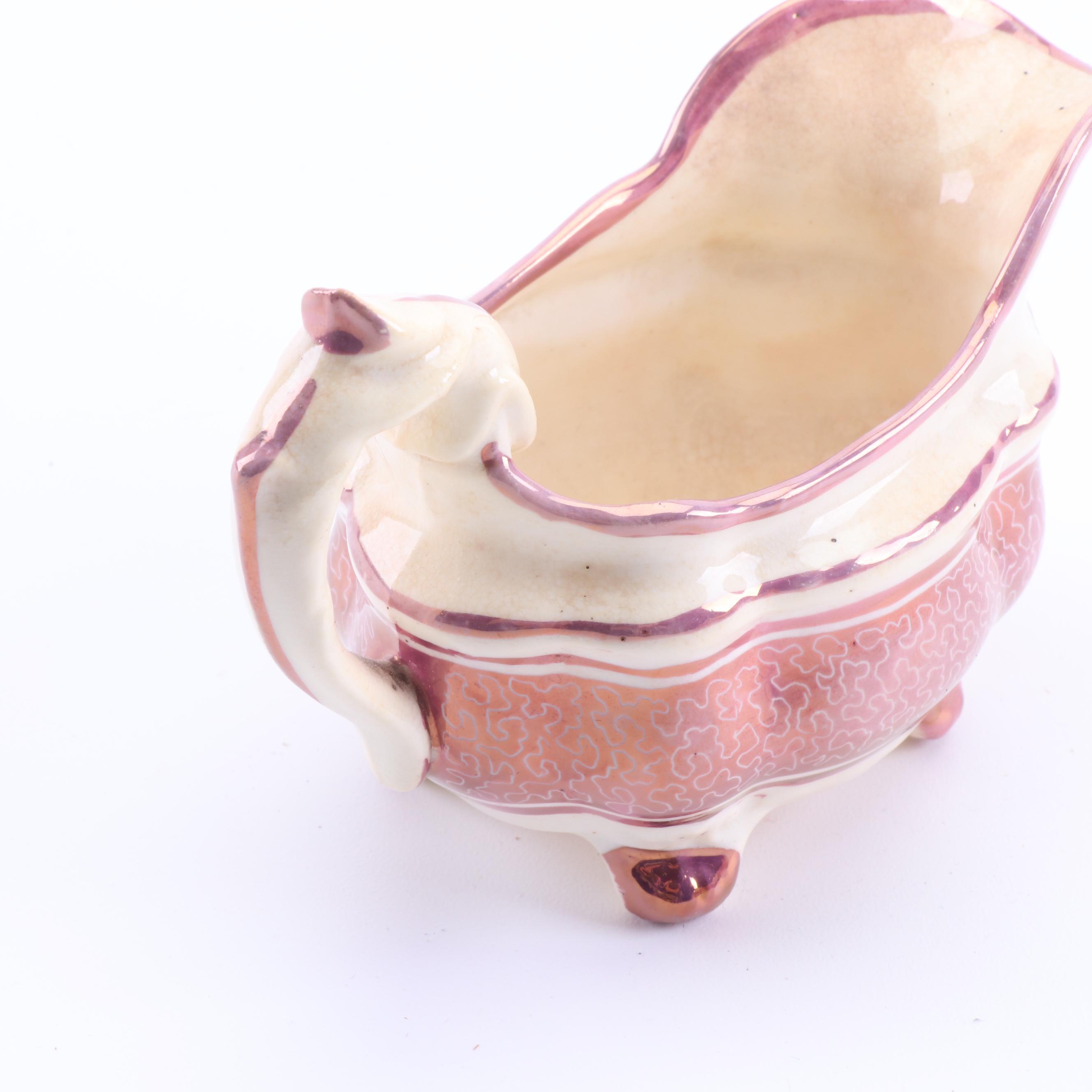 Antique English Pink Luster Pearlware Tea Set