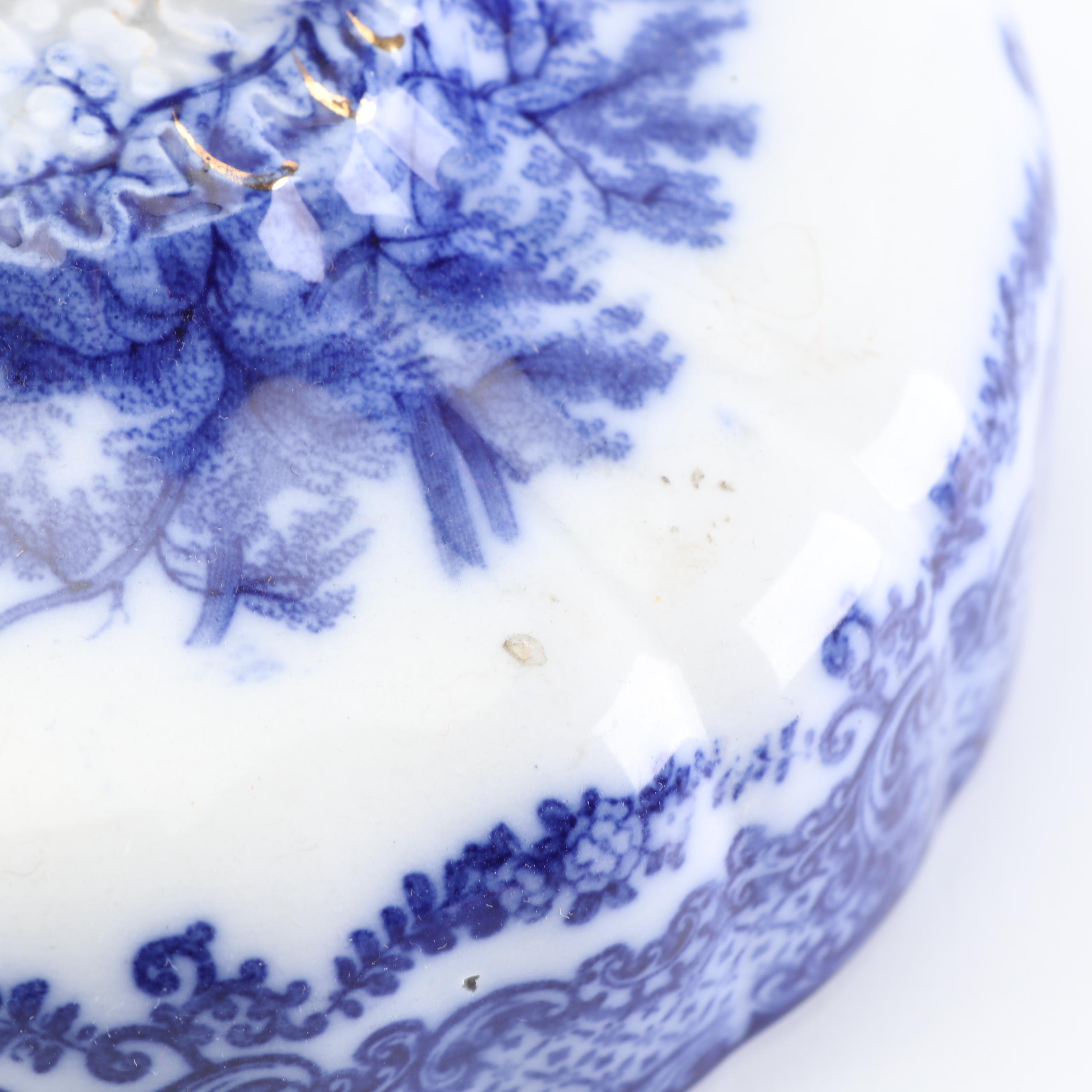 Ridgways "Scenes from Charles Dickens Old Curiousity Shop" Flow Blue Serveware