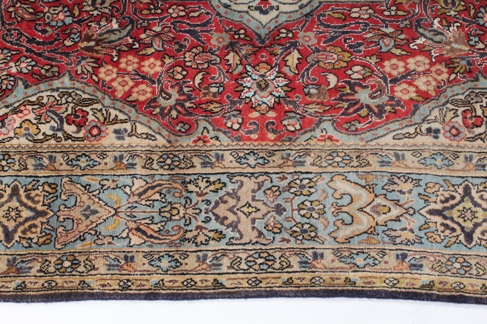 Semi-Antique Hand-Knotted Persian Qum Rug
