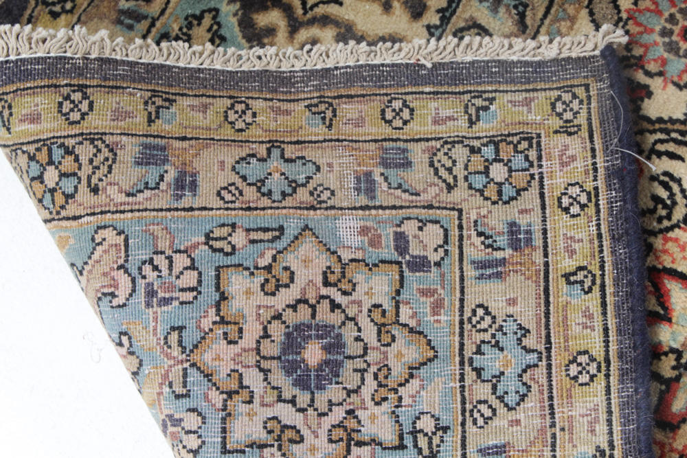 Semi-Antique Hand-Knotted Persian Qum Rug