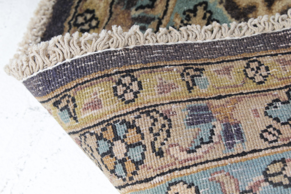 Semi-Antique Hand-Knotted Persian Qum Rug