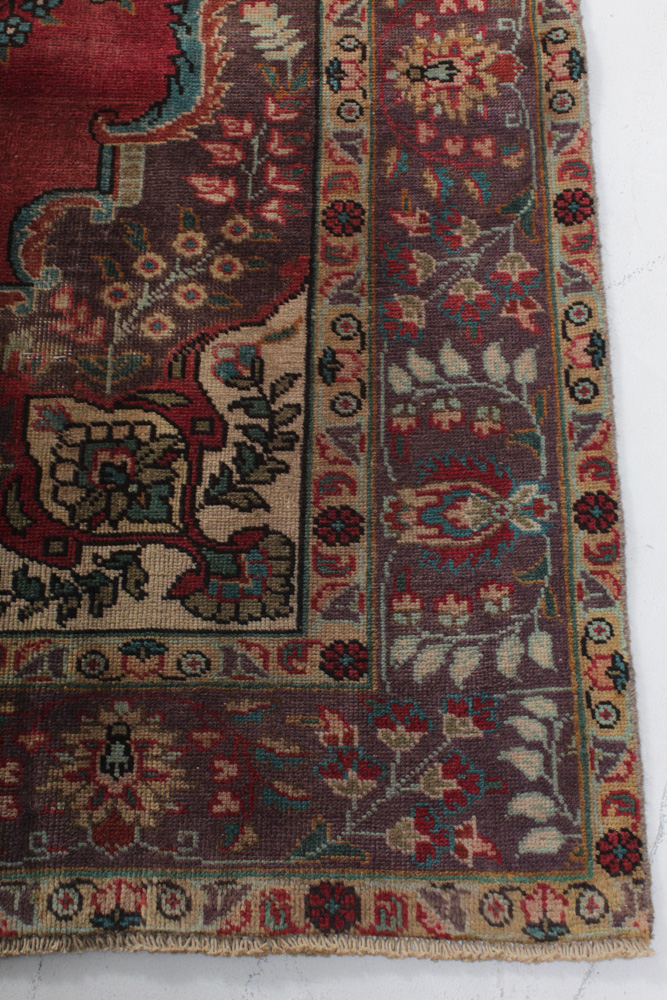 Semi-Antique Hand-Knotted Persian Tabriz Rug