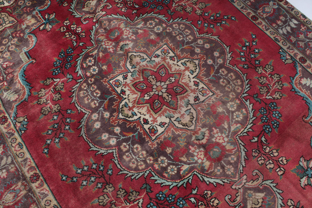 Semi-Antique Hand-Knotted Persian Tabriz Rug