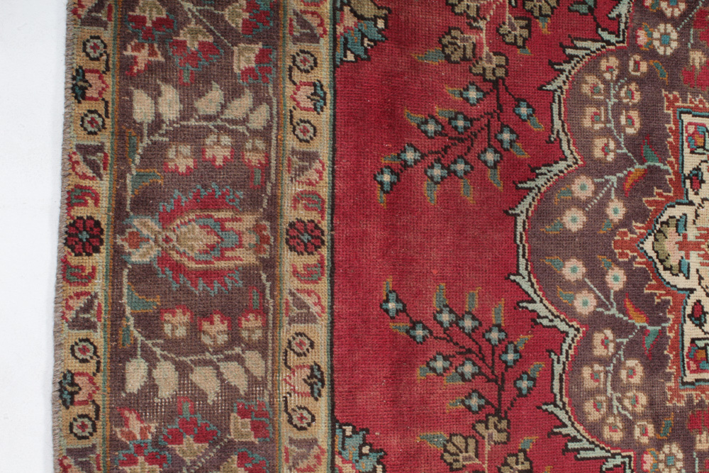 Semi-Antique Hand-Knotted Persian Tabriz Rug