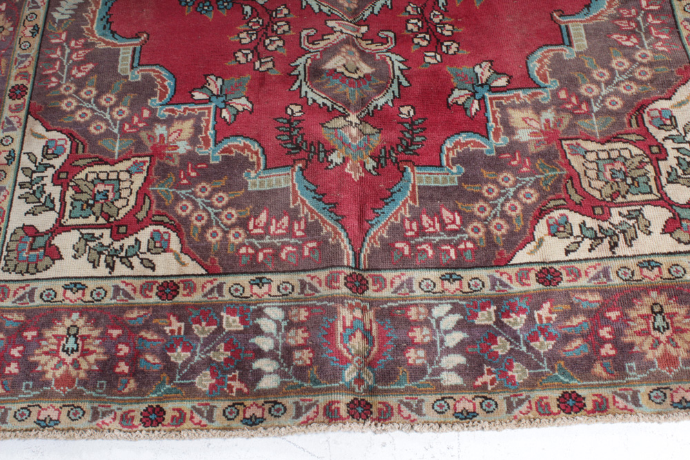 Semi-Antique Hand-Knotted Persian Tabriz Rug