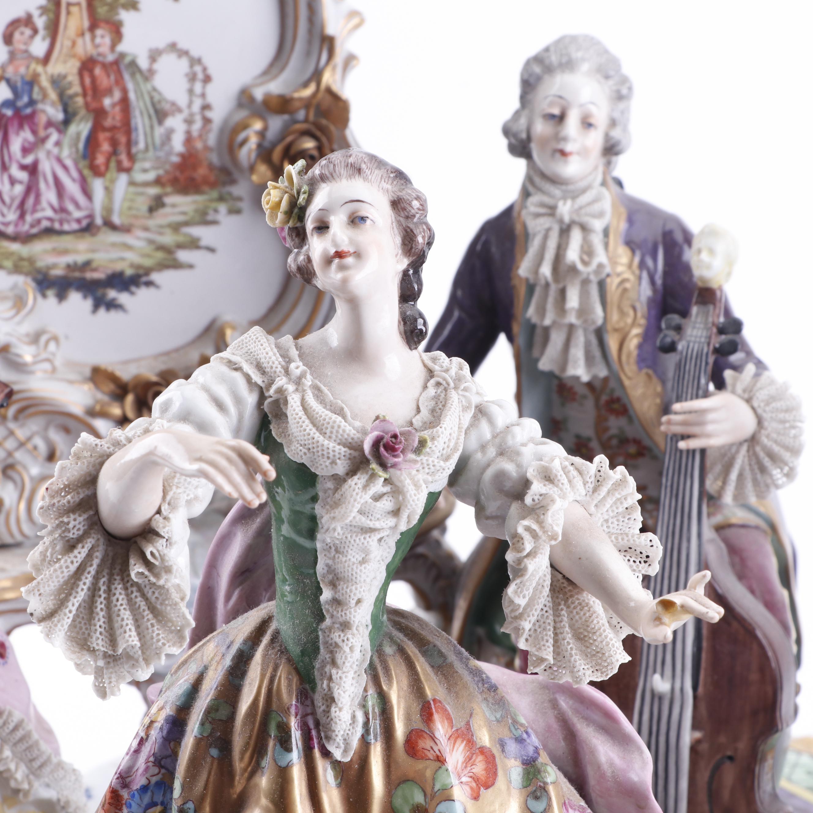 Aelteste Volkstedt Porcelain Figural Scene, 20th Century