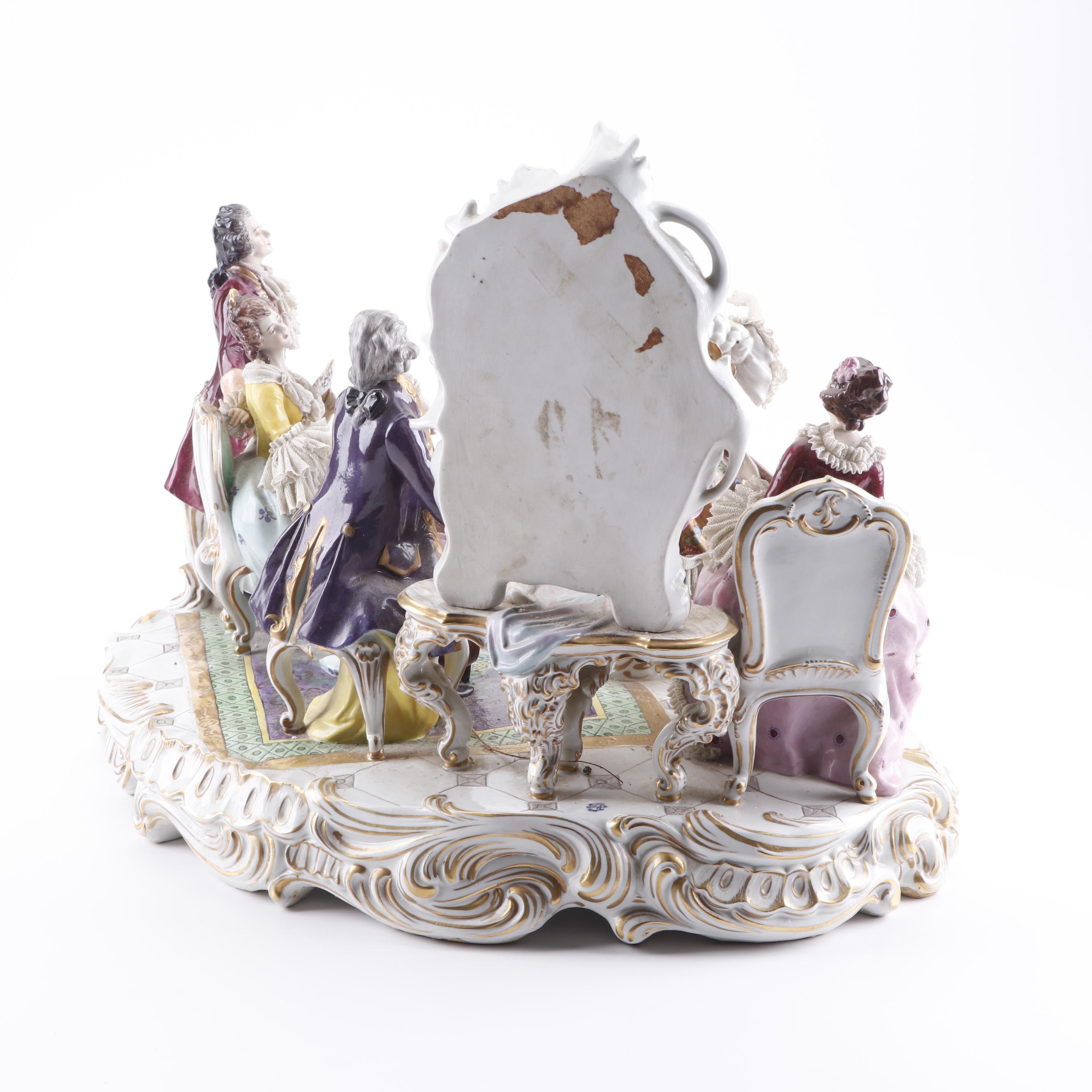 Aelteste Volkstedt Porcelain Figural Scene, 20th Century
