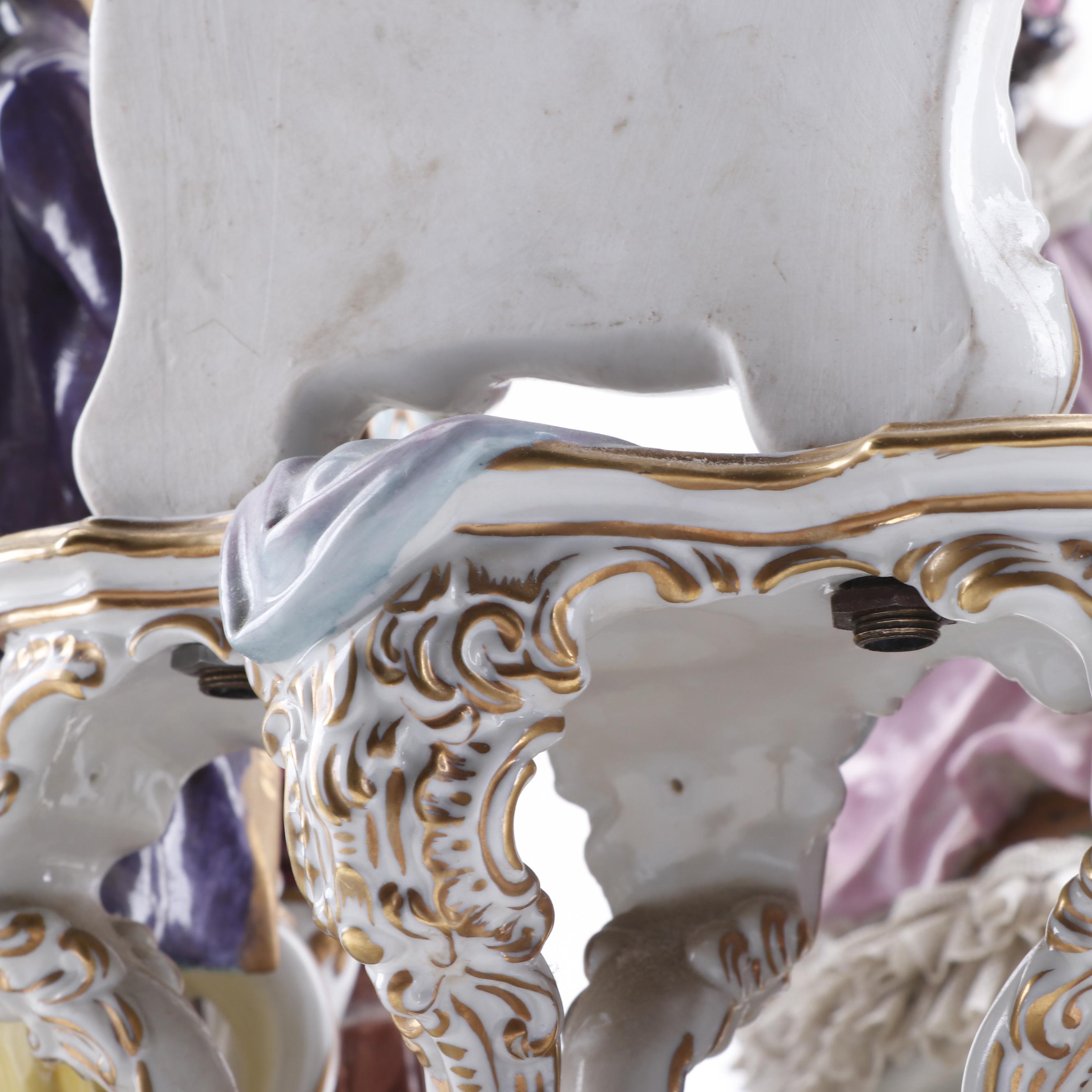 Aelteste Volkstedt Porcelain Figural Scene, 20th Century