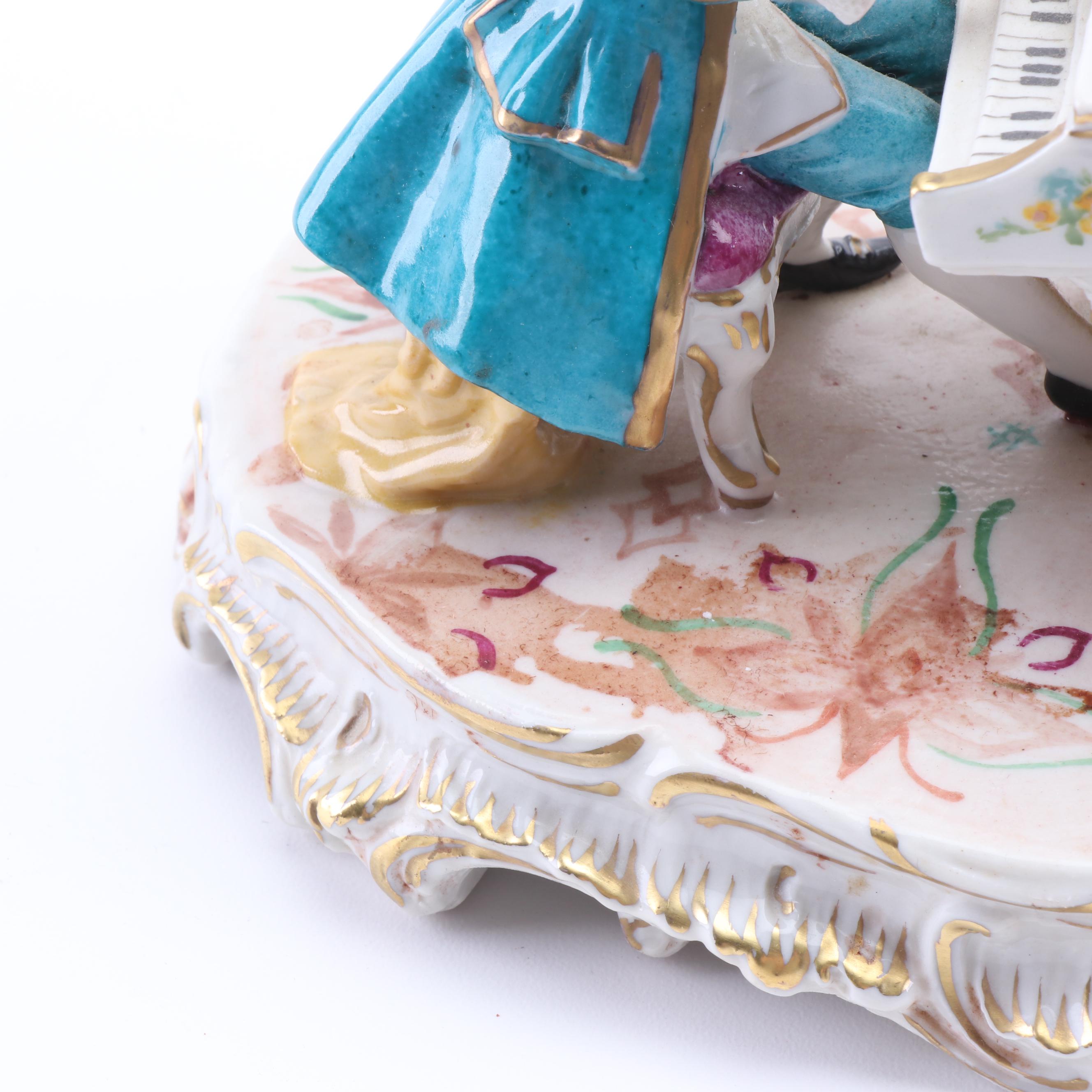 Luigi Fabris and Ackermann & Fritz Dresden Lace Porcelain Figurines