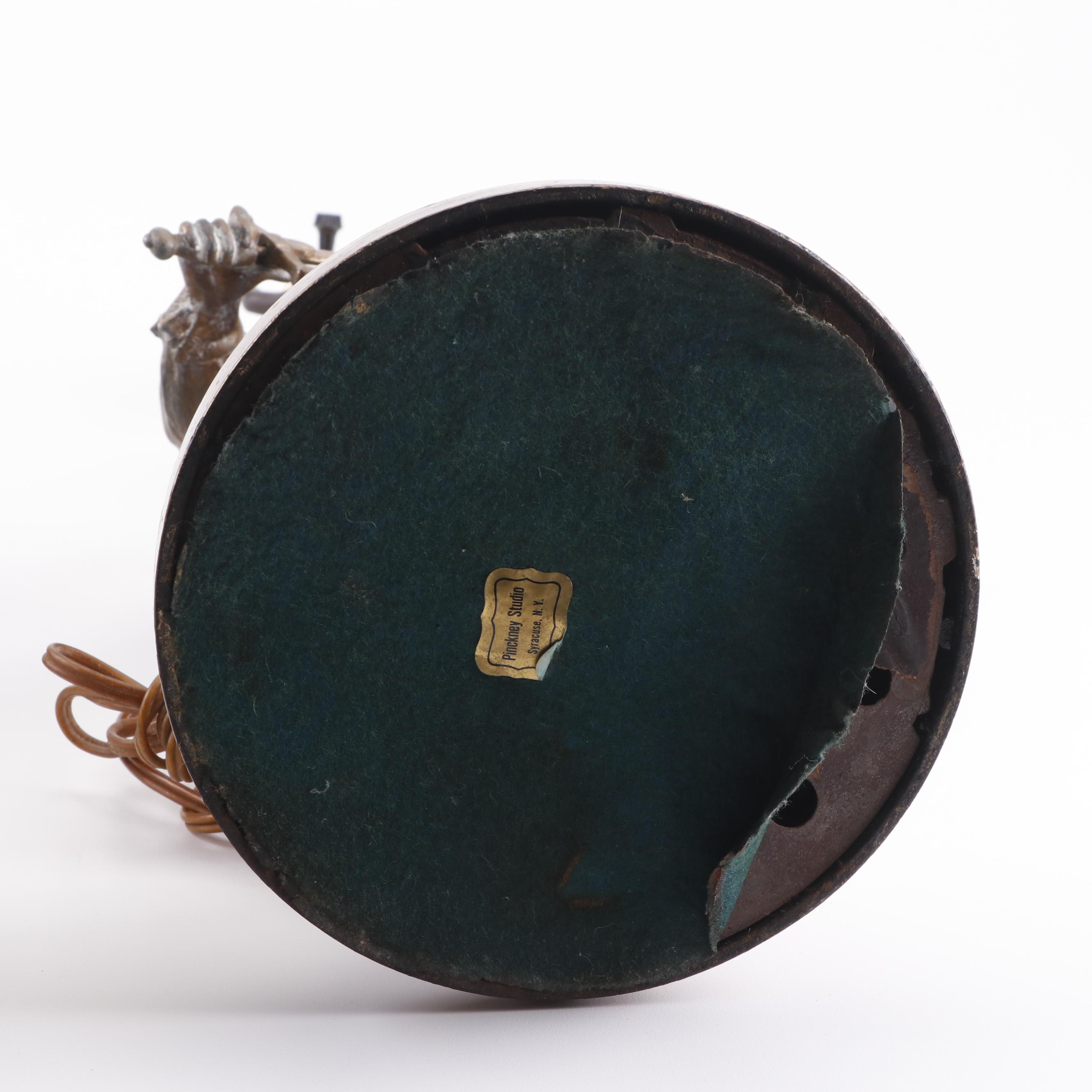 Pinckney Studio Bronzed Finish Pot Metal Figural Conquistador Table Lamps