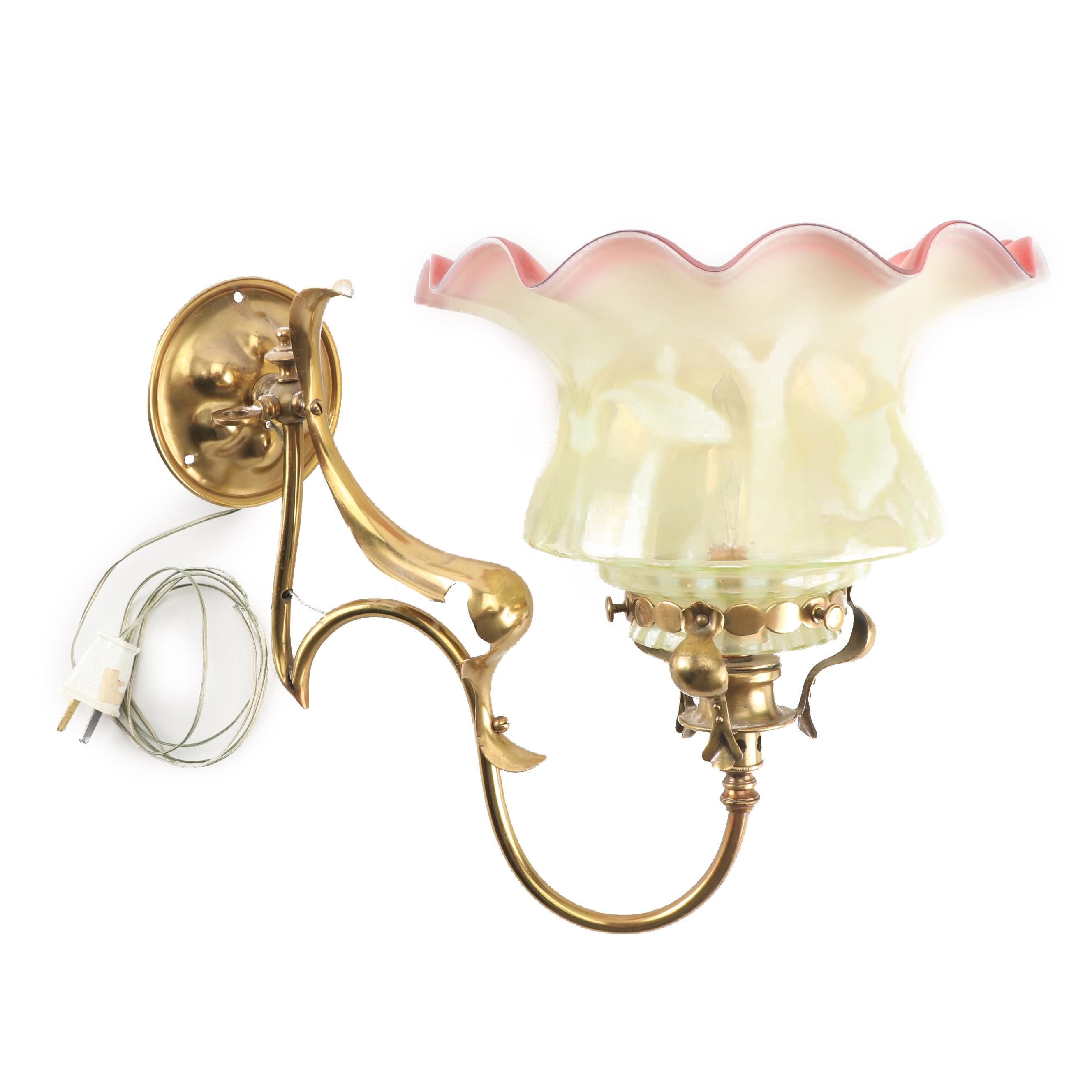 Nico Art Glass and Brass Wall Lamp