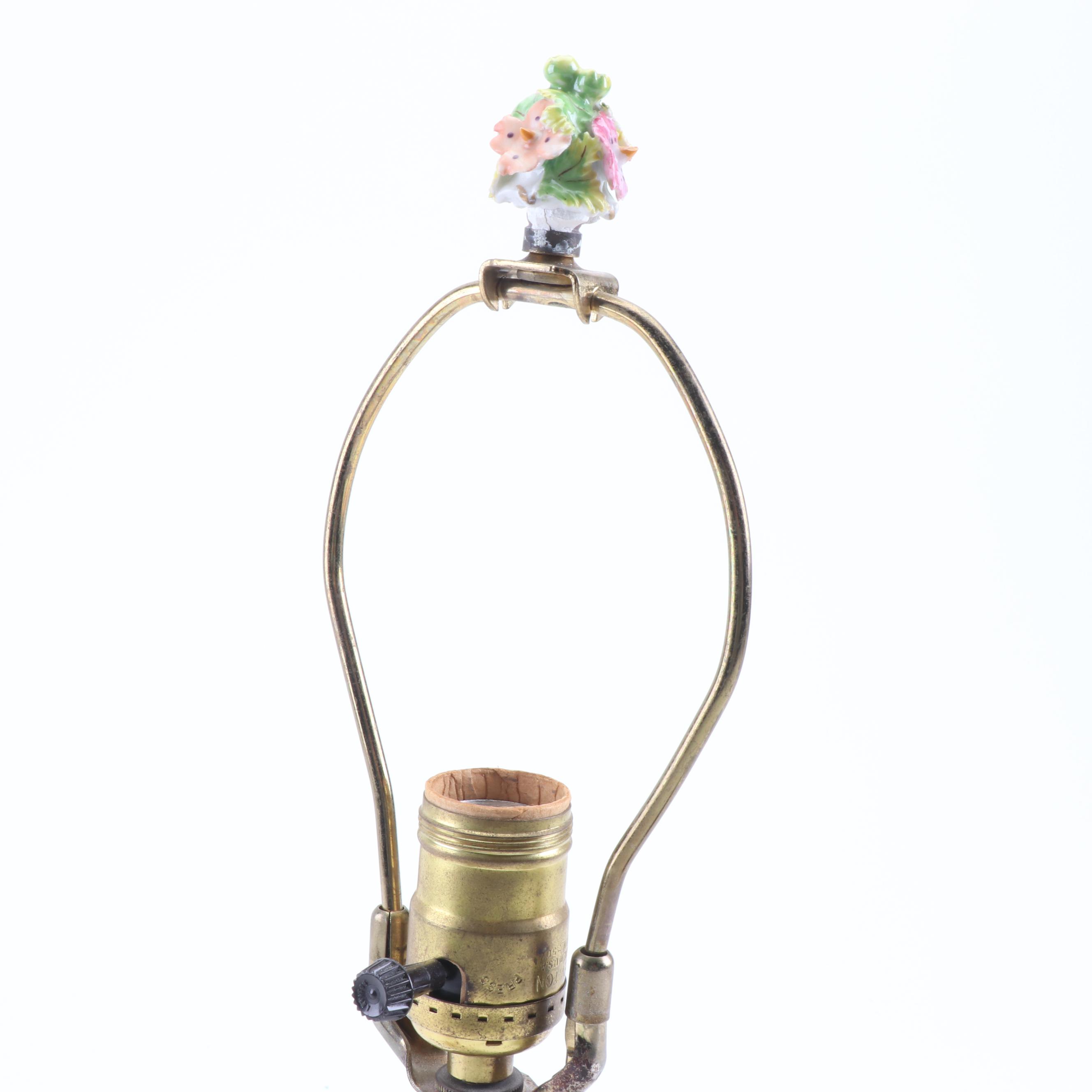 Dresden Hand Decorated Porcelain Figural Table Lamp, Early 20th Century