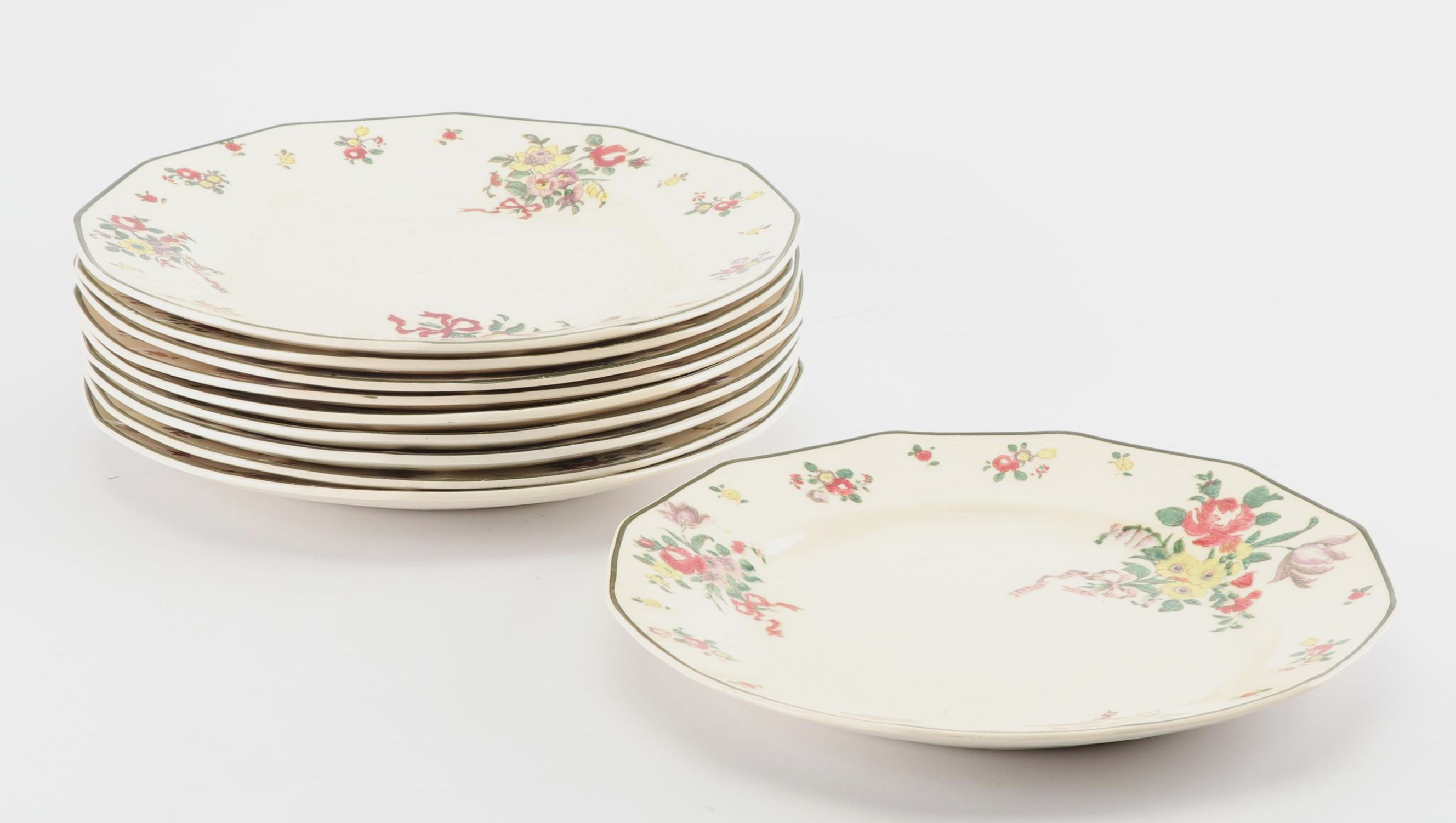 Royal Doulton "Old Leeds Spray" Earthenware Dinnerware, Circa 1912