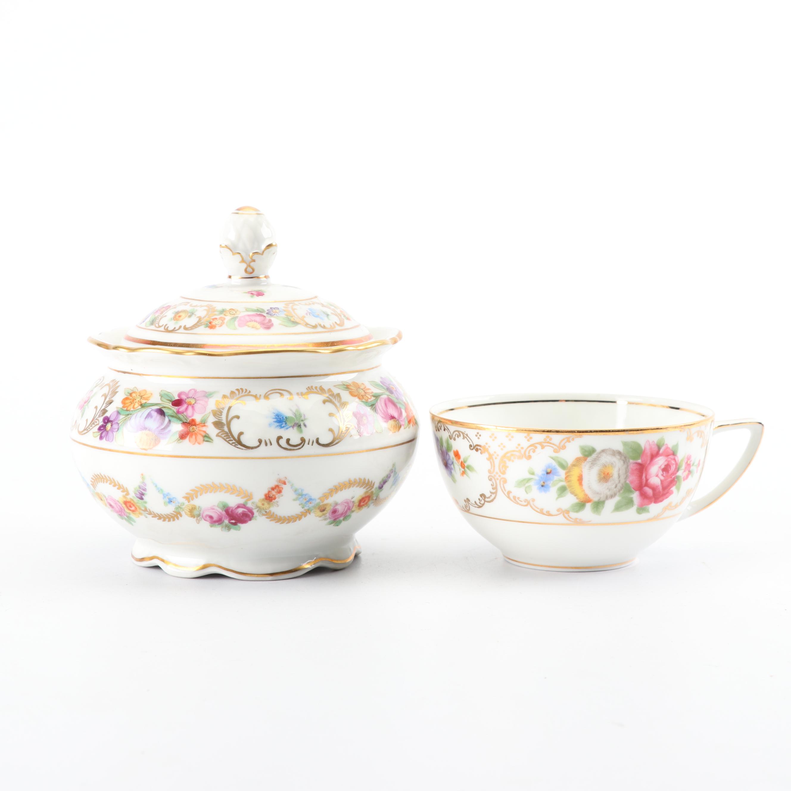 "The Dresden" Porcelain Dinnerware by Rosenthal with Schumann Sugar Bowl