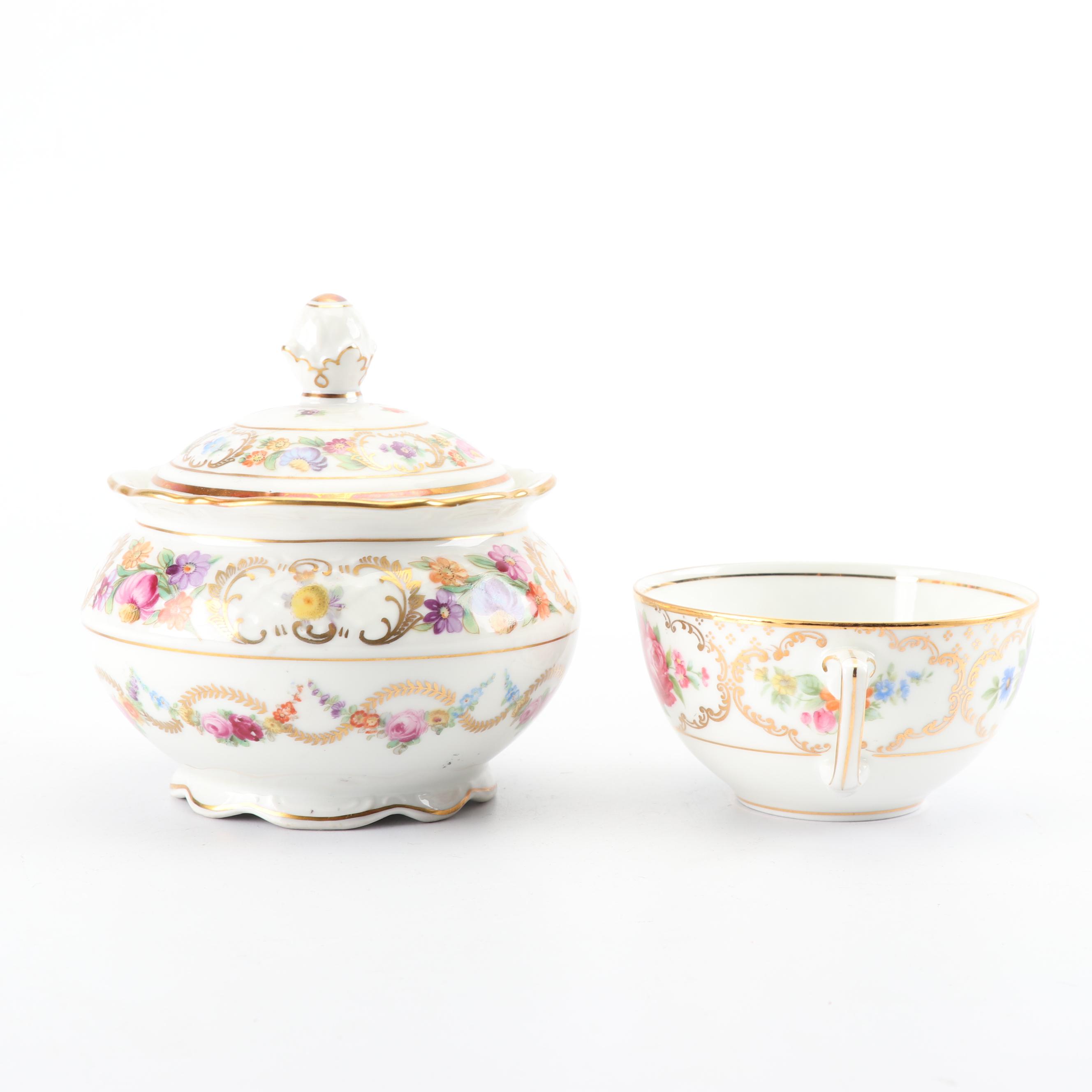 "The Dresden" Porcelain Dinnerware by Rosenthal with Schumann Sugar Bowl