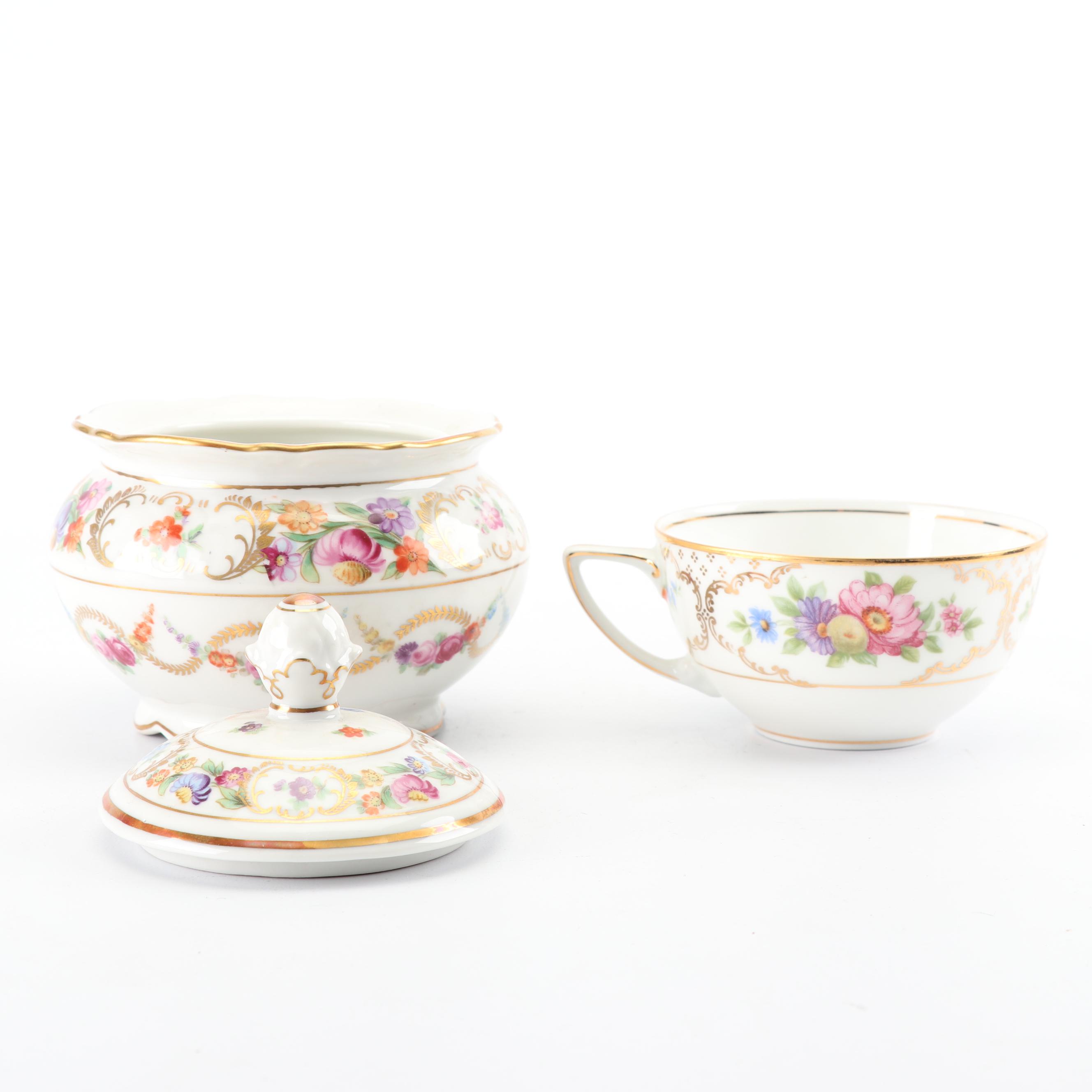 "The Dresden" Porcelain Dinnerware by Rosenthal with Schumann Sugar Bowl