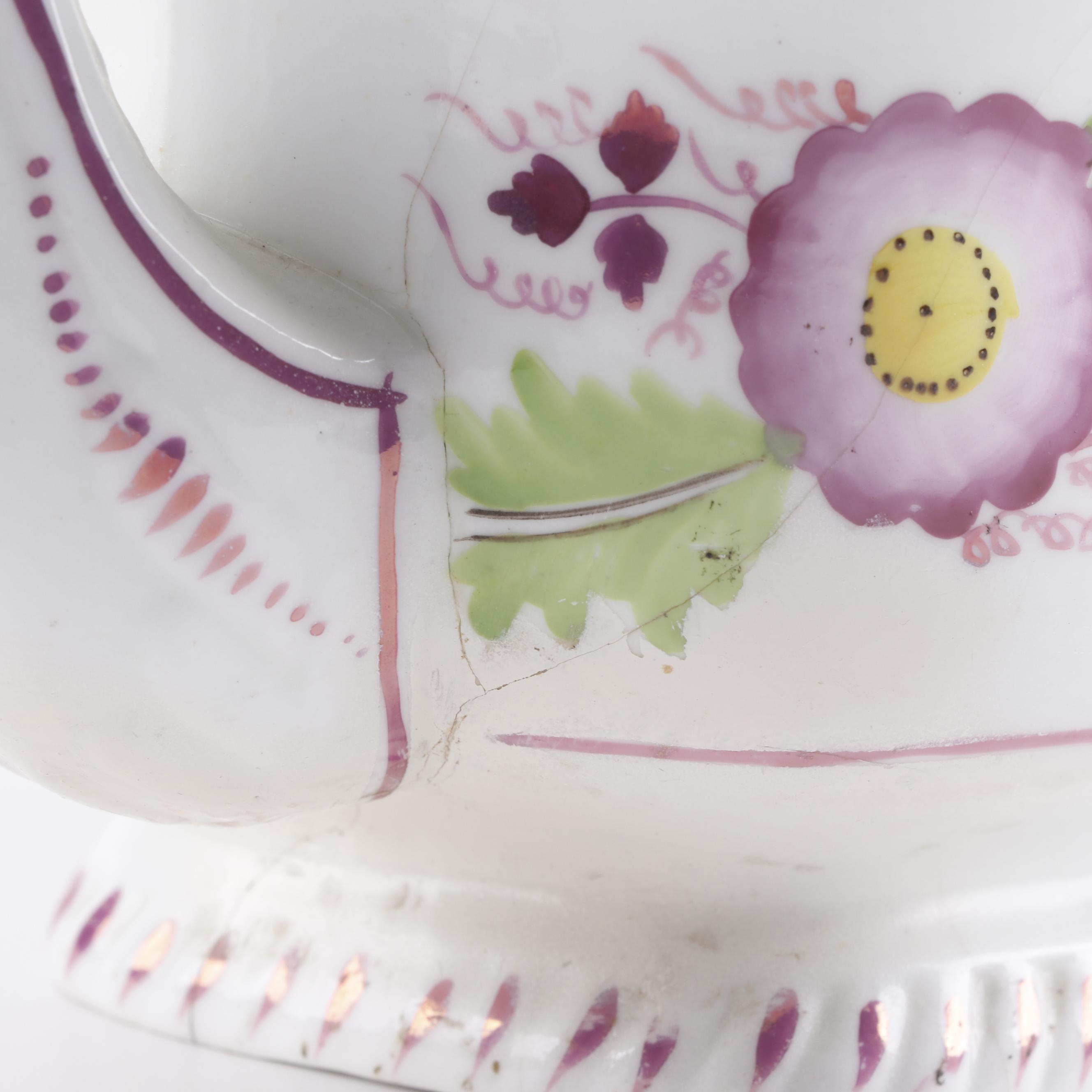 Antique English Pink Luster Pearlware Tea Set