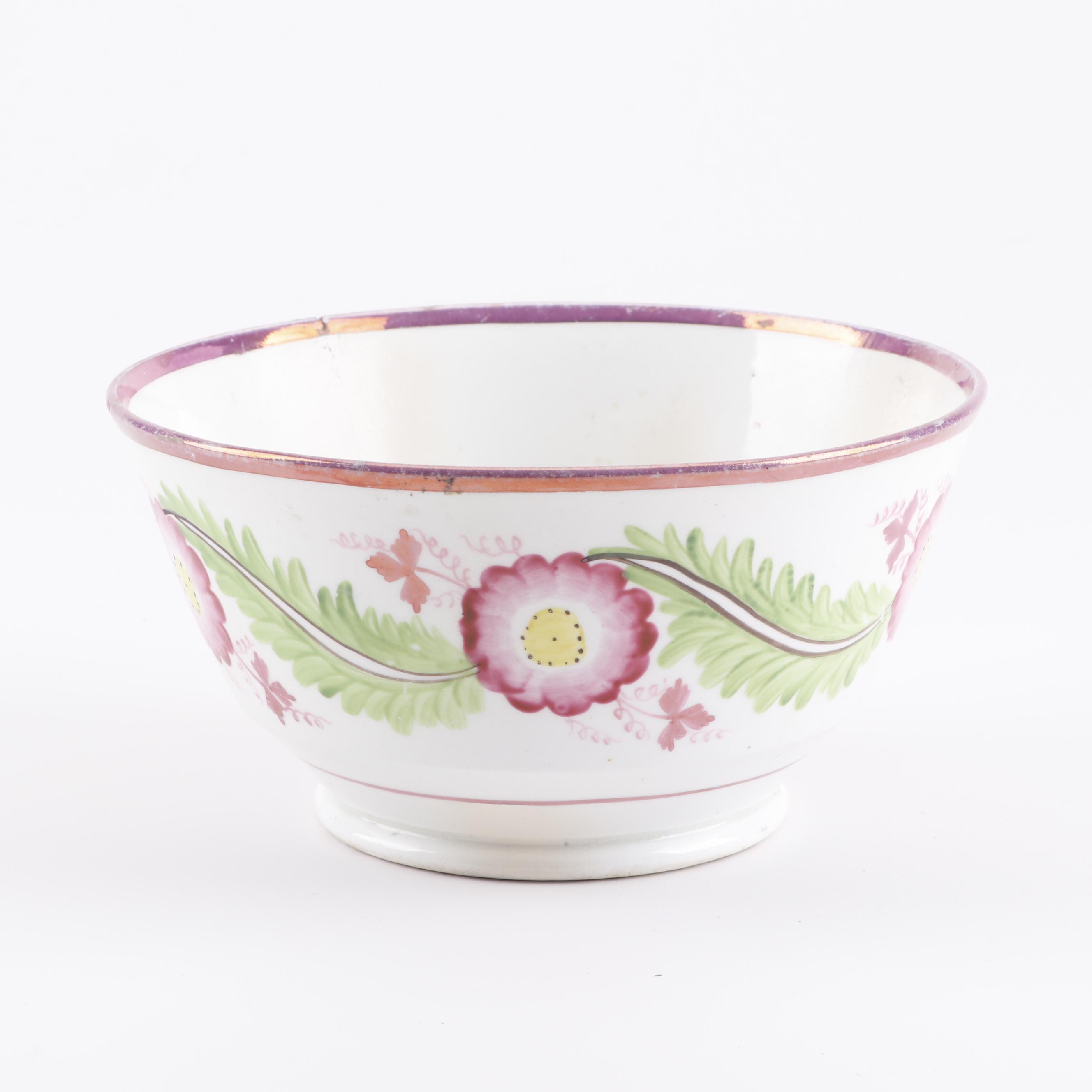 Antique English Pink Luster Pearlware Tea Set