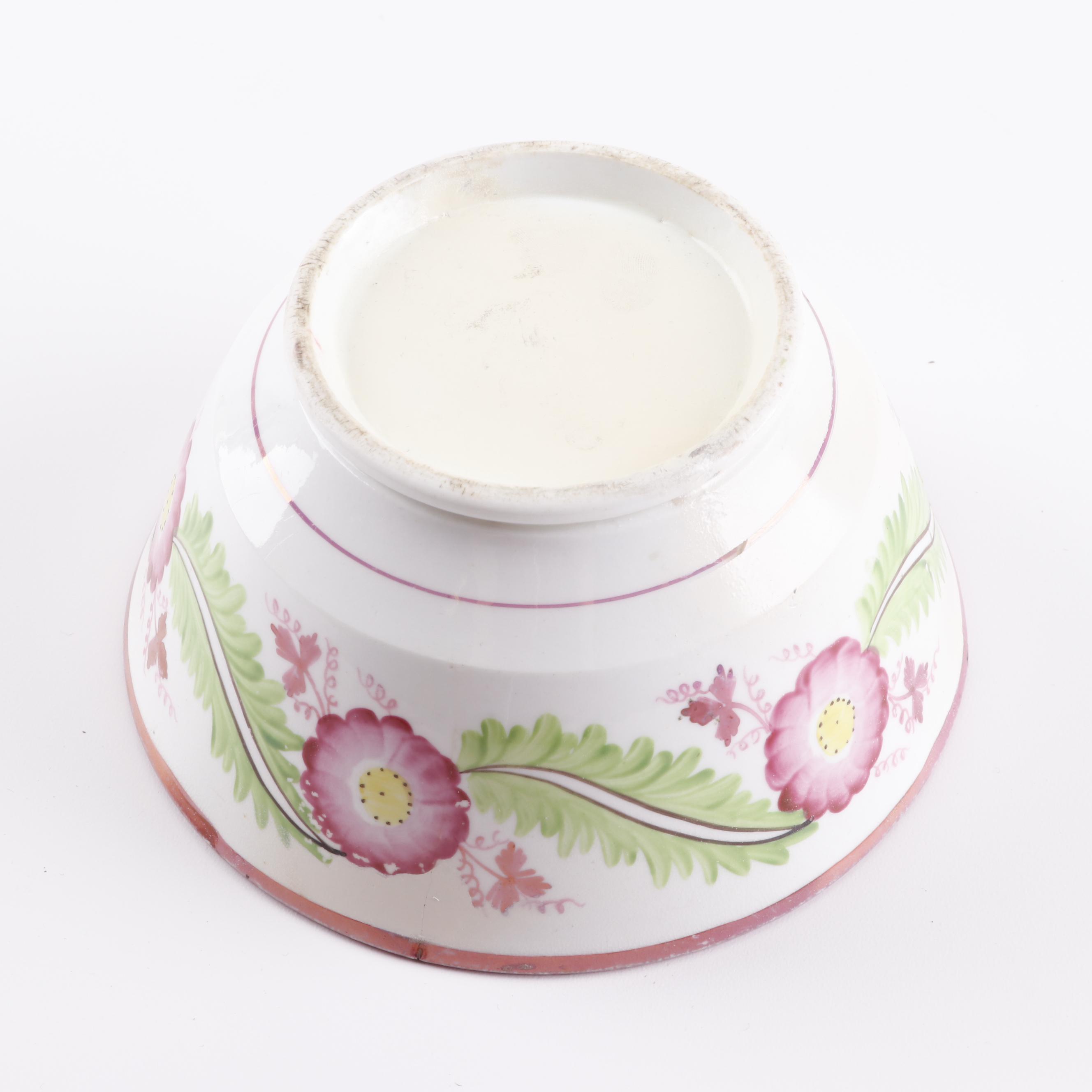 Antique English Pink Luster Pearlware Tea Set