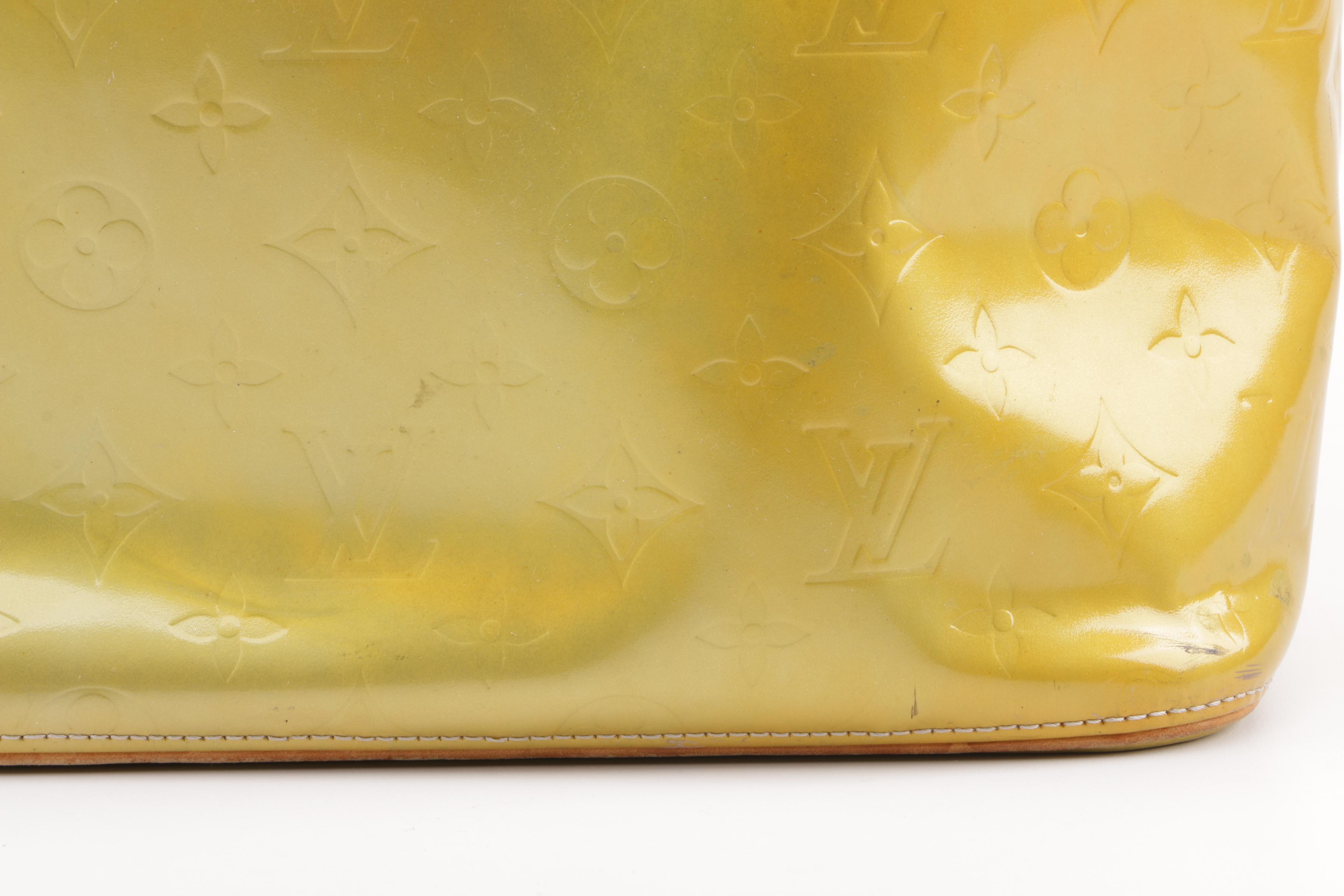 1999 Louis Vuitton Paris Yellow Vernis Monogram Columbus Tote