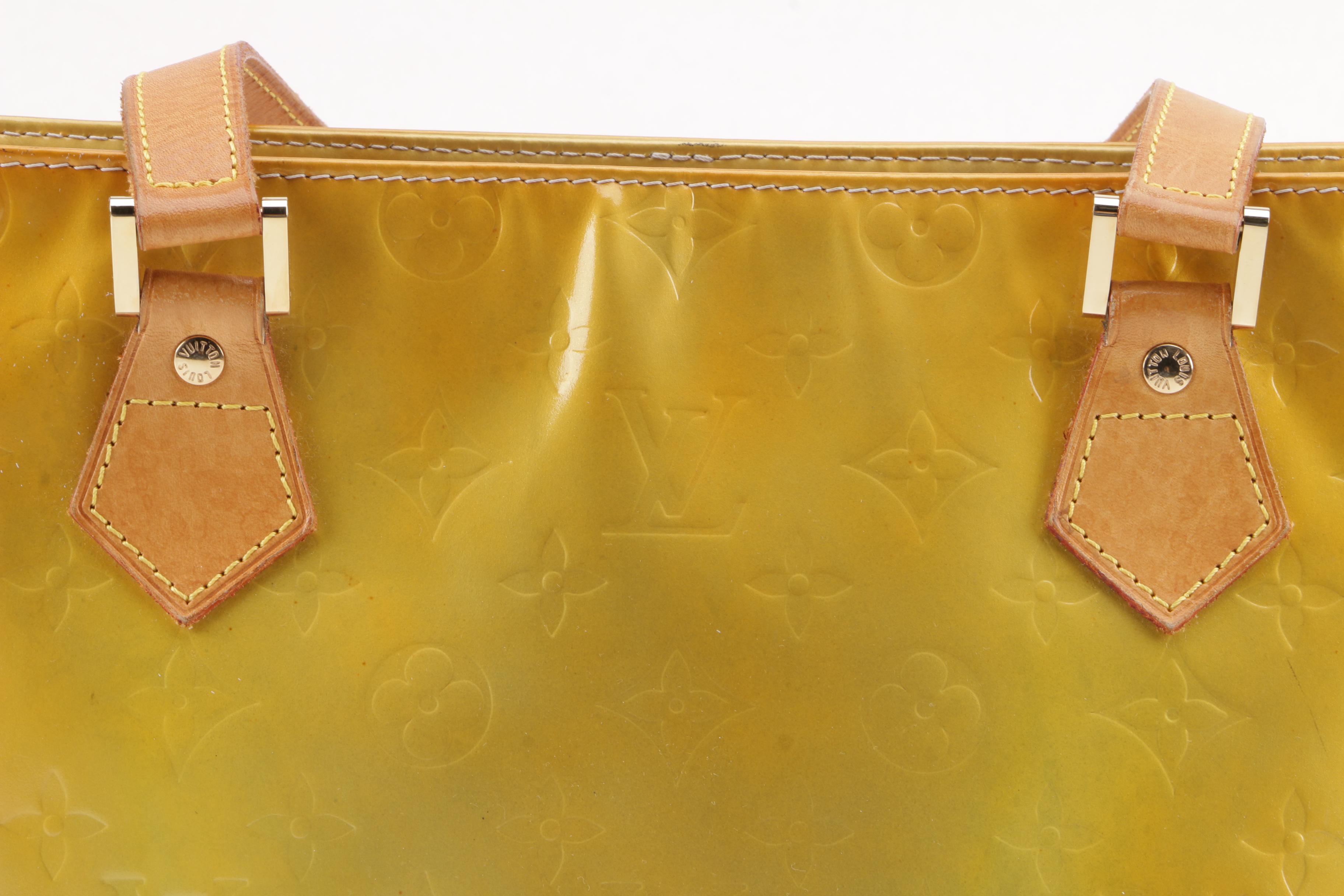 1999 Louis Vuitton Paris Yellow Vernis Monogram Columbus Tote
