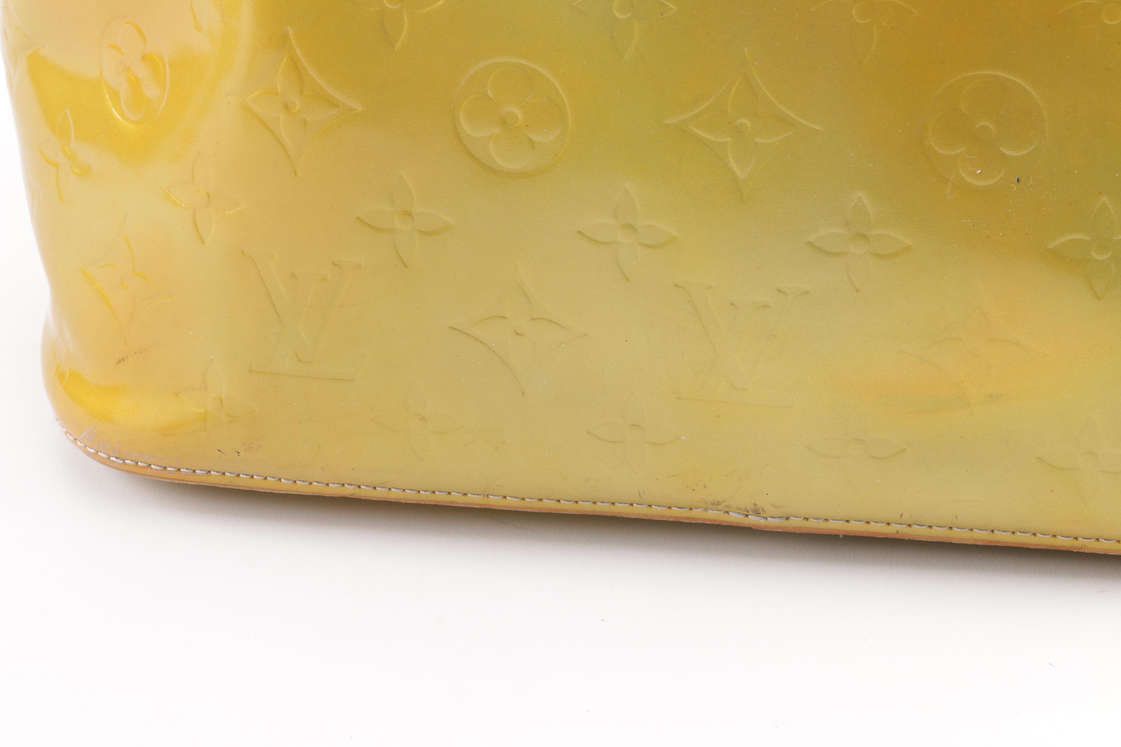 1999 Louis Vuitton Paris Yellow Vernis Monogram Columbus Tote