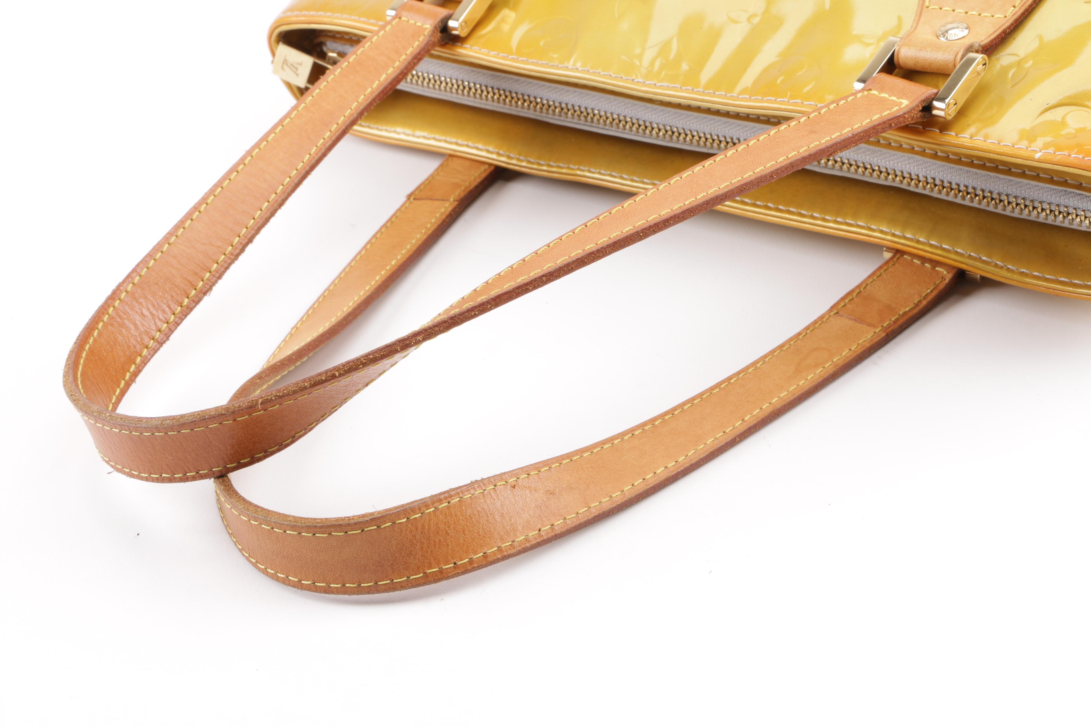 1999 Louis Vuitton Paris Yellow Vernis Monogram Columbus Tote