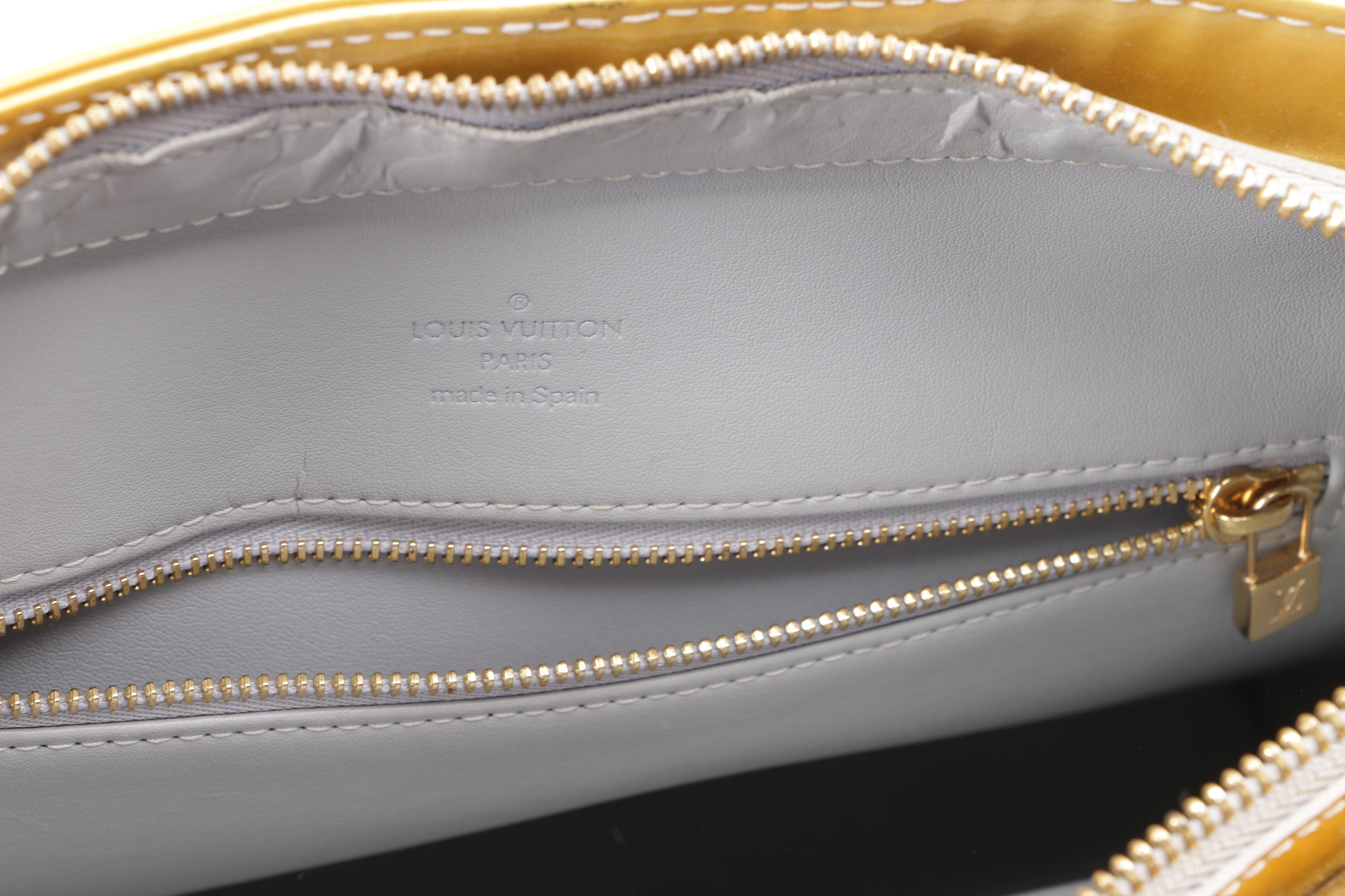 1999 Louis Vuitton Paris Yellow Vernis Monogram Columbus Tote