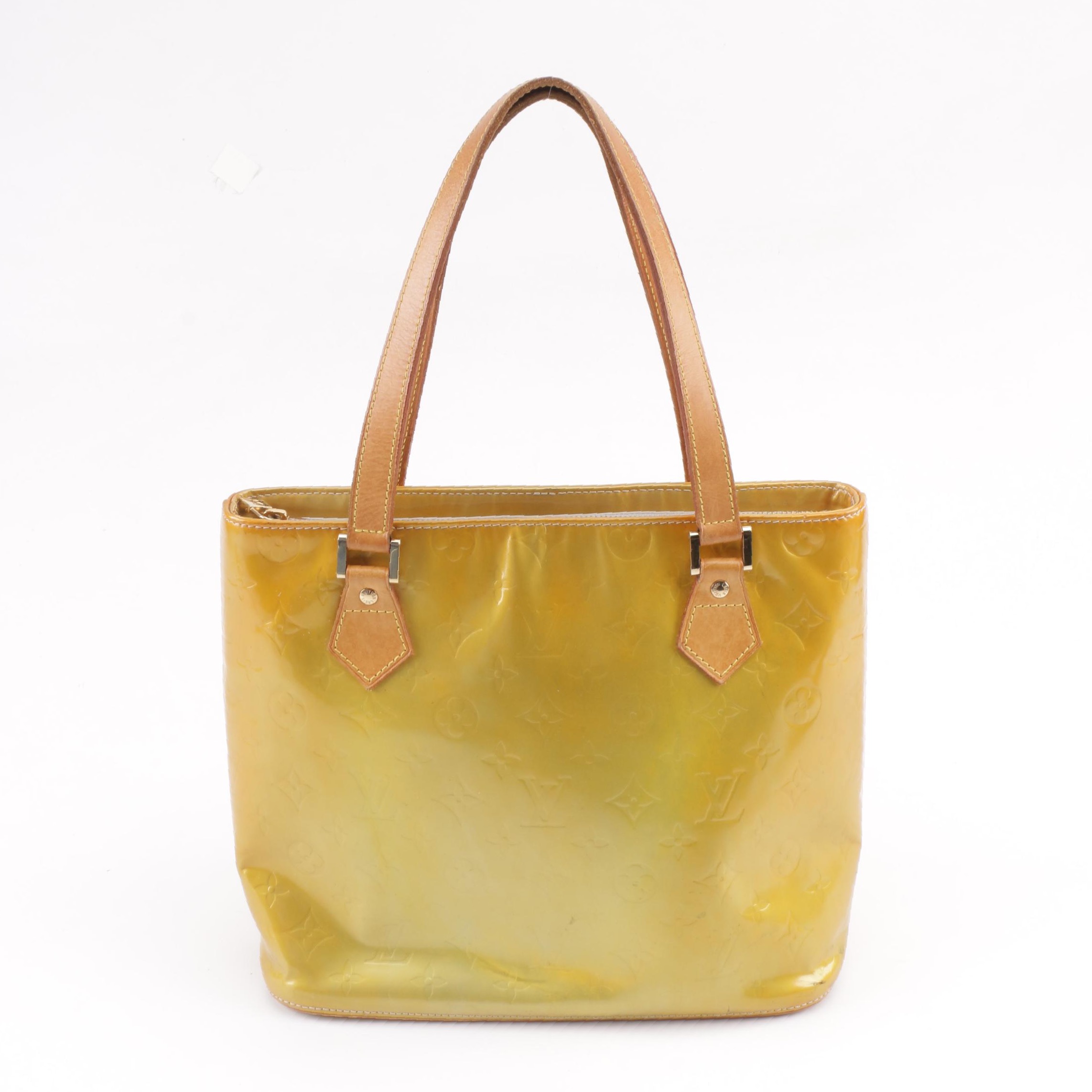 1999 Louis Vuitton Paris Yellow Vernis Monogram Columbus Tote