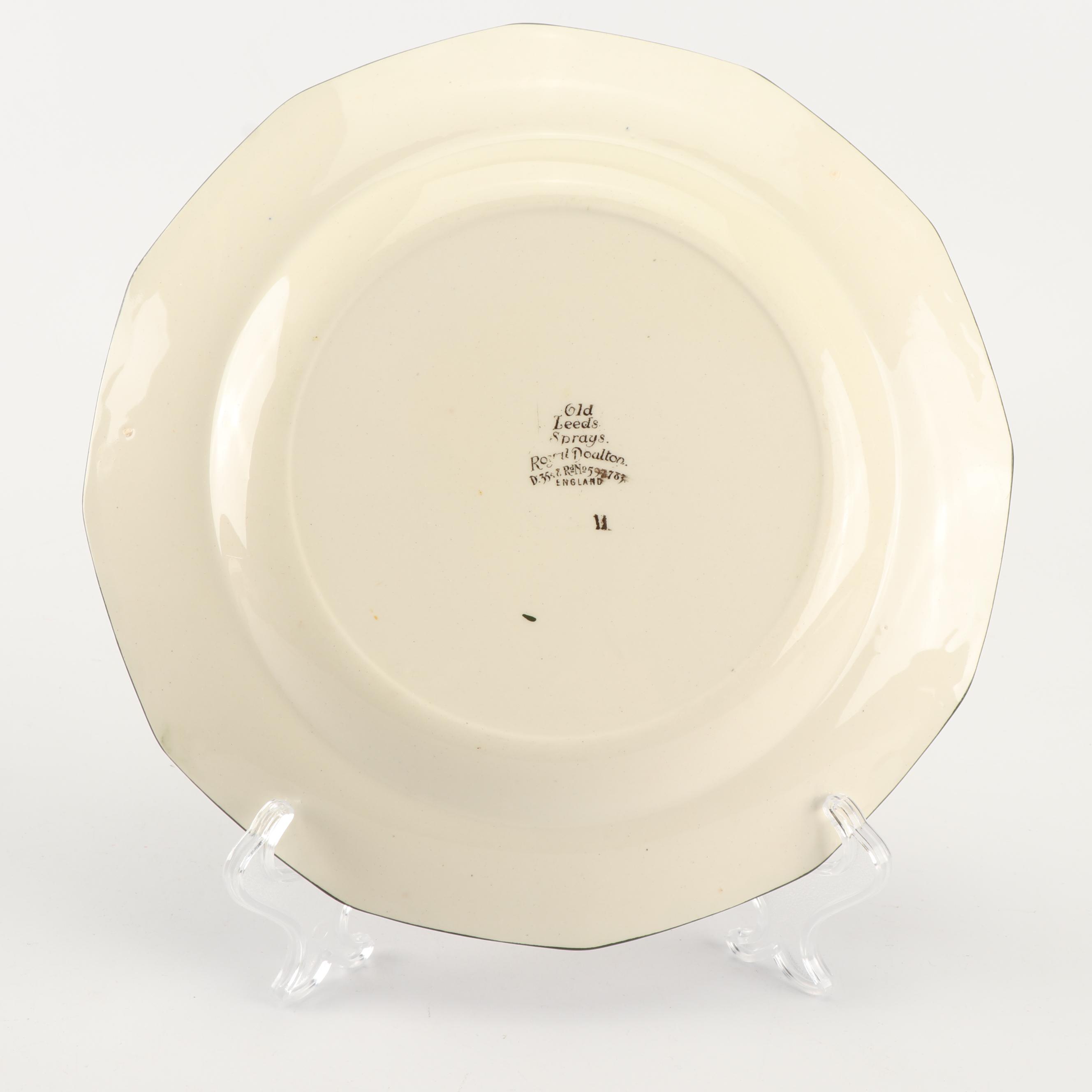 Royal Doulton "Old Leeds Spray" Earthenware Dinnerware, Circa 1912