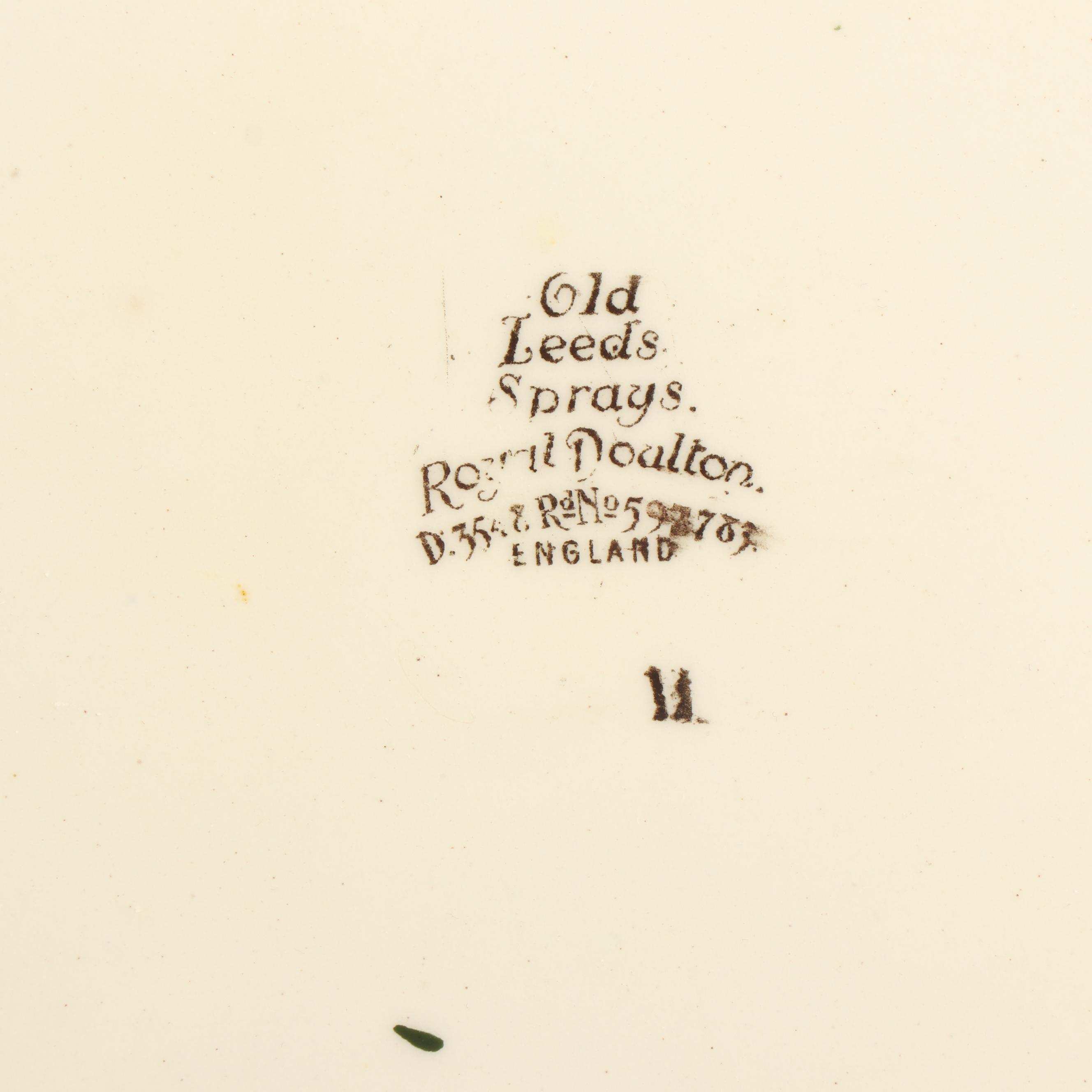 Royal Doulton "Old Leeds Spray" Earthenware Dinnerware, Circa 1912