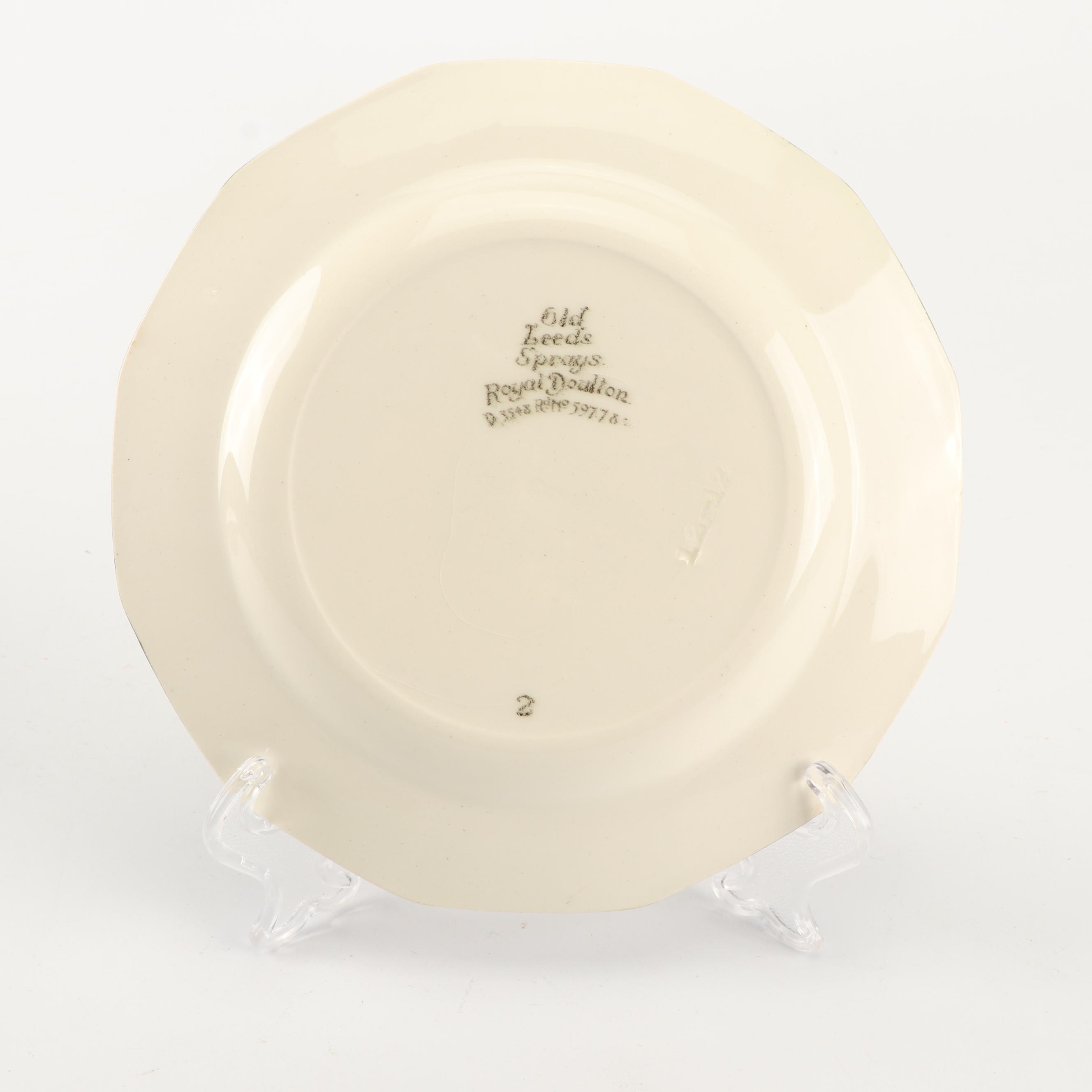 Royal Doulton "Old Leeds Spray" Earthenware Dinnerware, Circa 1912