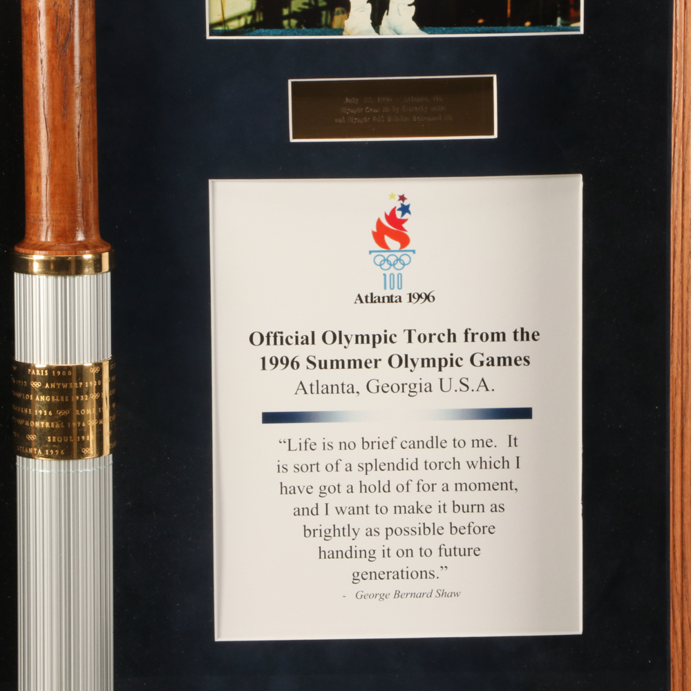 1996 Atlanta Summer Olympic Games Torch Display With Muhammad Ali Photo