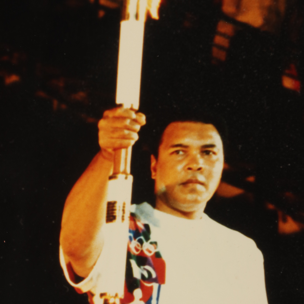 1996 Atlanta Summer Olympic Games Torch Display With Muhammad Ali Photo