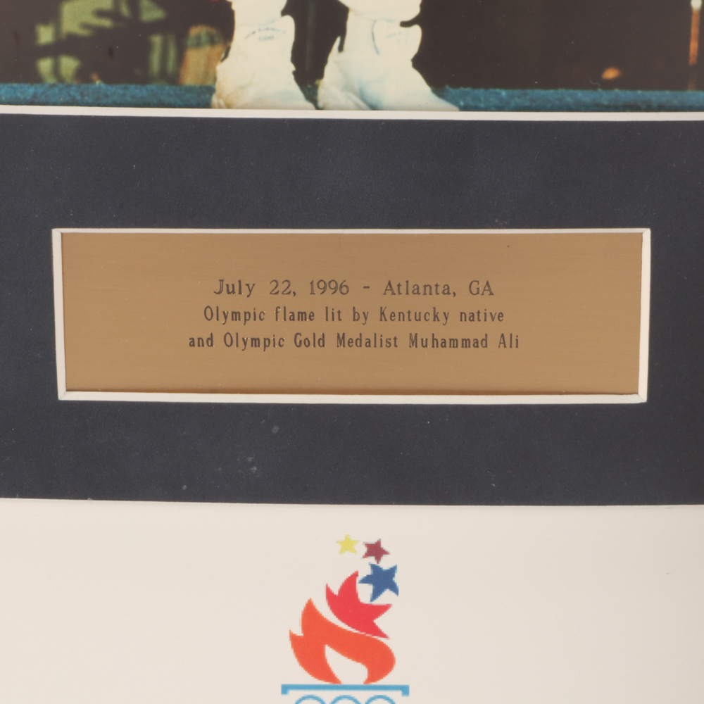 1996 Atlanta Summer Olympic Games Torch Display With Muhammad Ali Photo