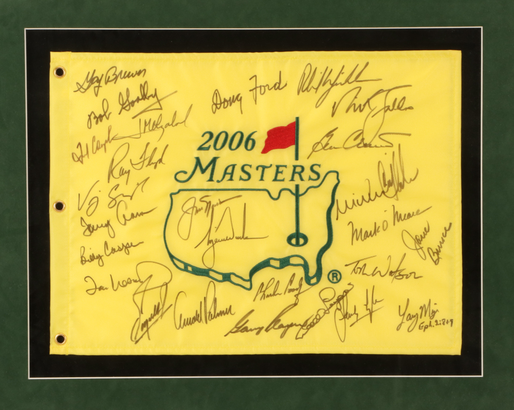 2006 Masters Signed Pin Flag with Tiger Woods Signature