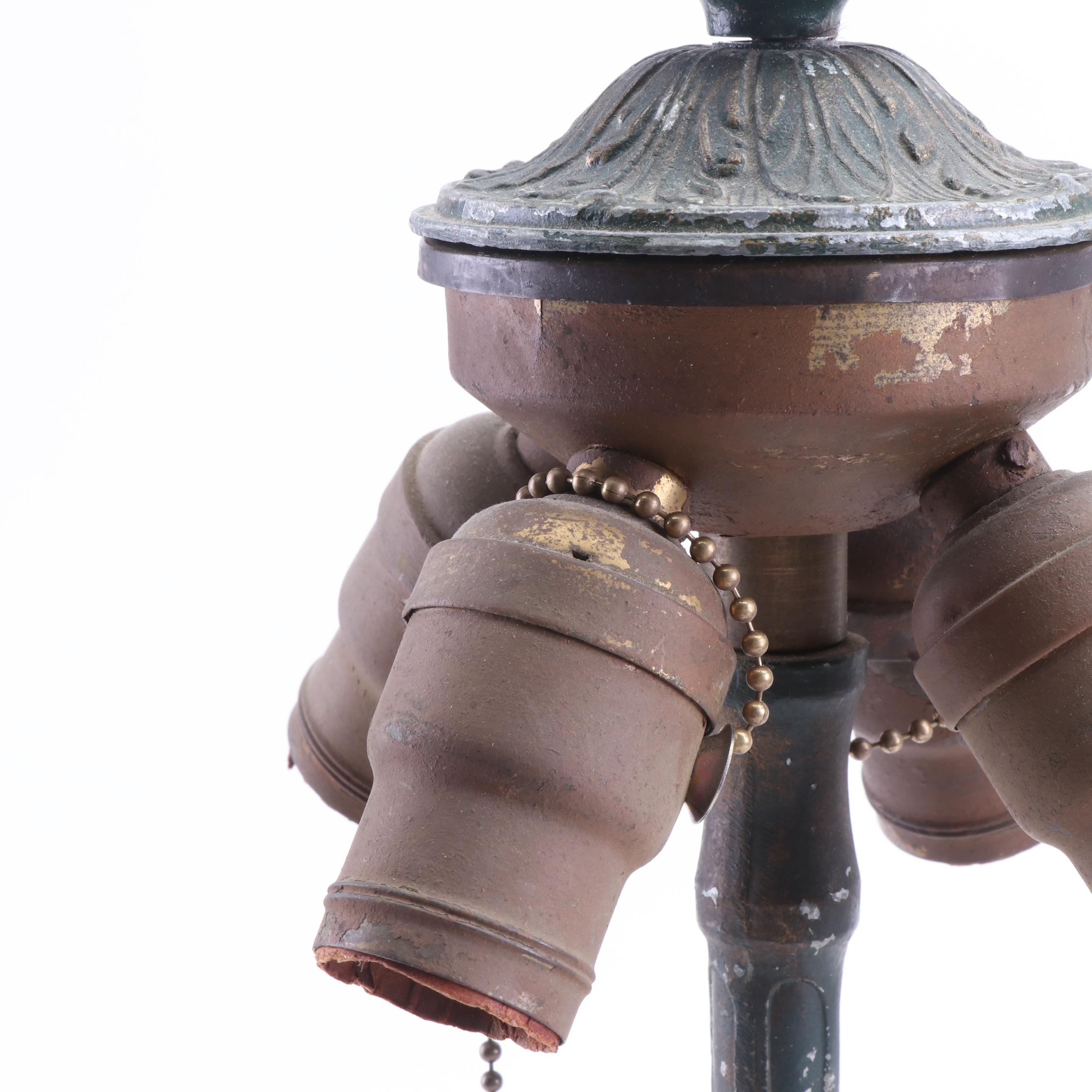 Art Nouveau Style Earthenware Four-Light Table Lamp