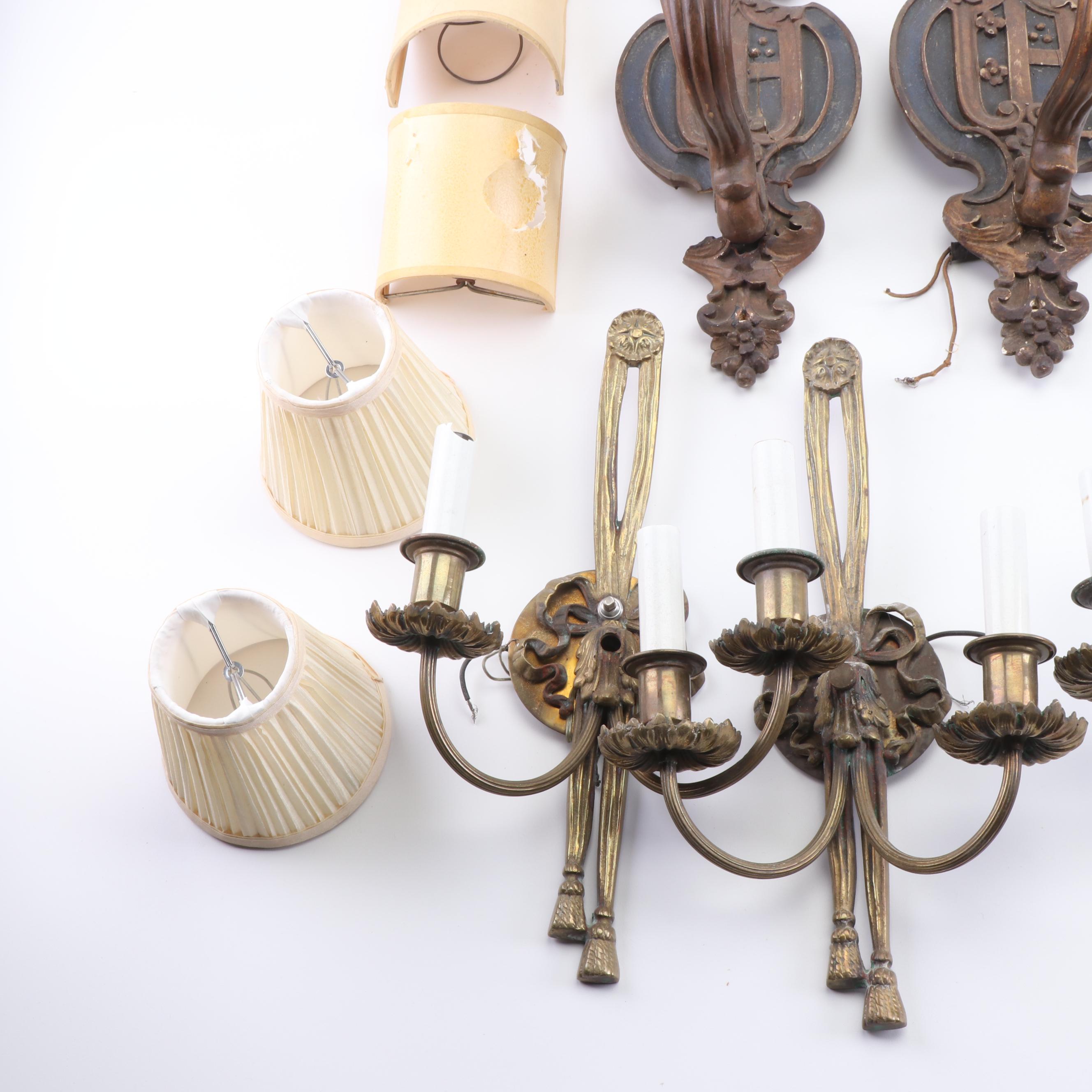 Antique and Vintage Wall Sconces including Matching Sets