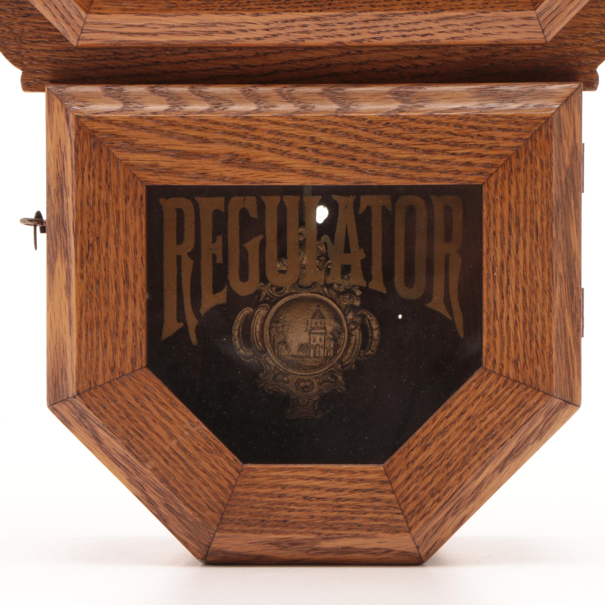 E. Ingraham Co. "Regulator" Oak Wall Clock