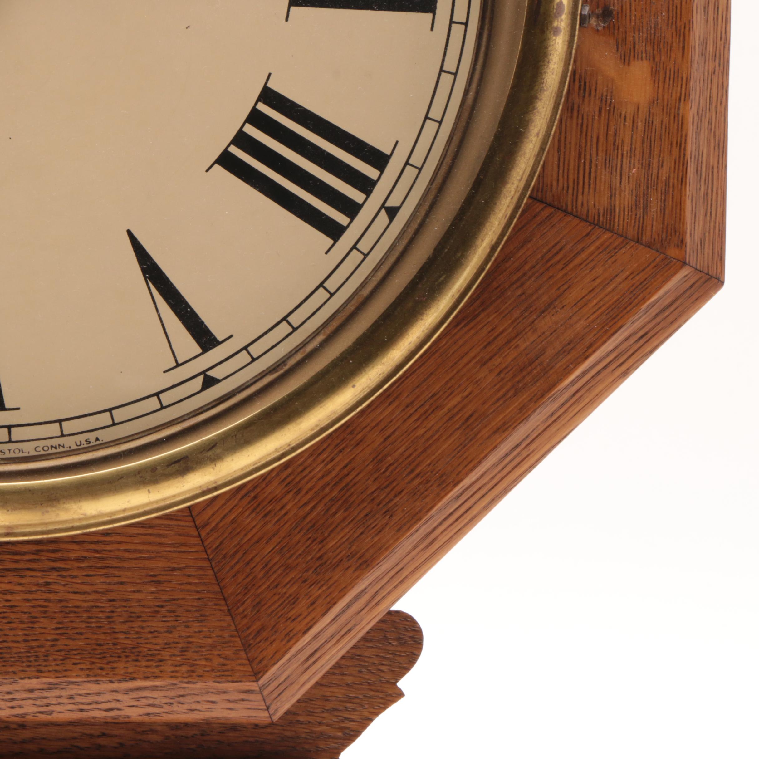 E. Ingraham Co. "Regulator" Oak Wall Clock