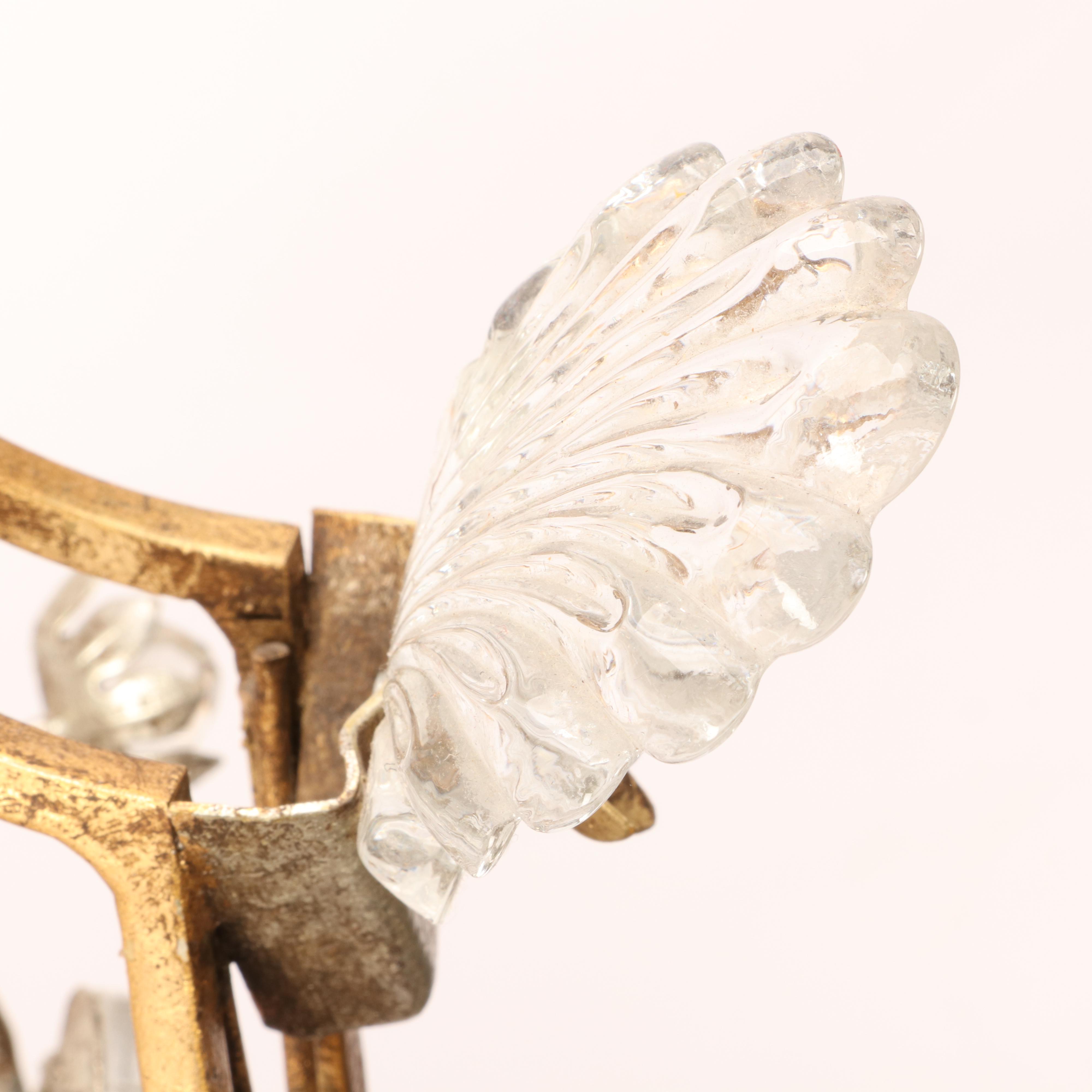 Gilt and Cut Glass Light Fixture