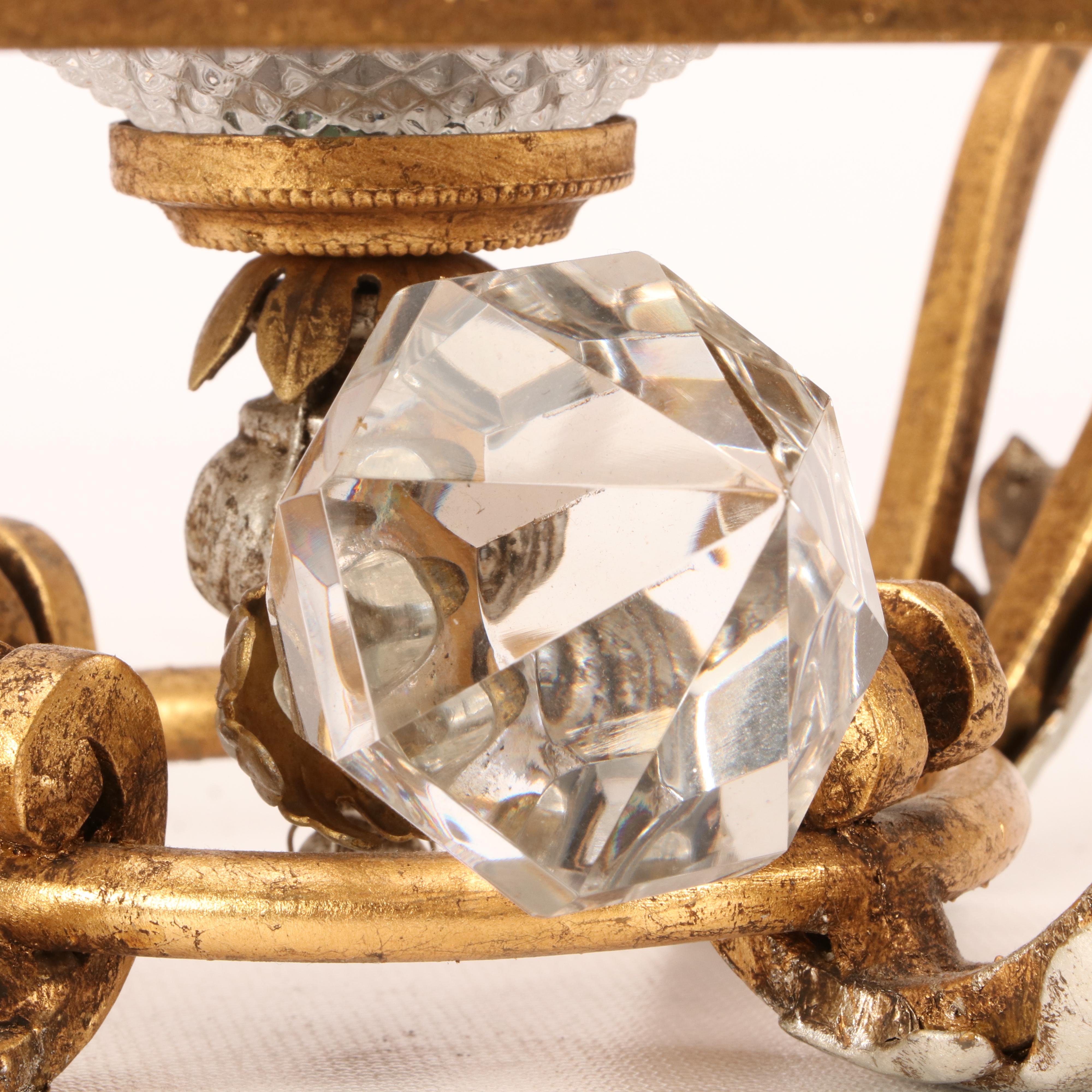 Gilt and Cut Glass Light Fixture