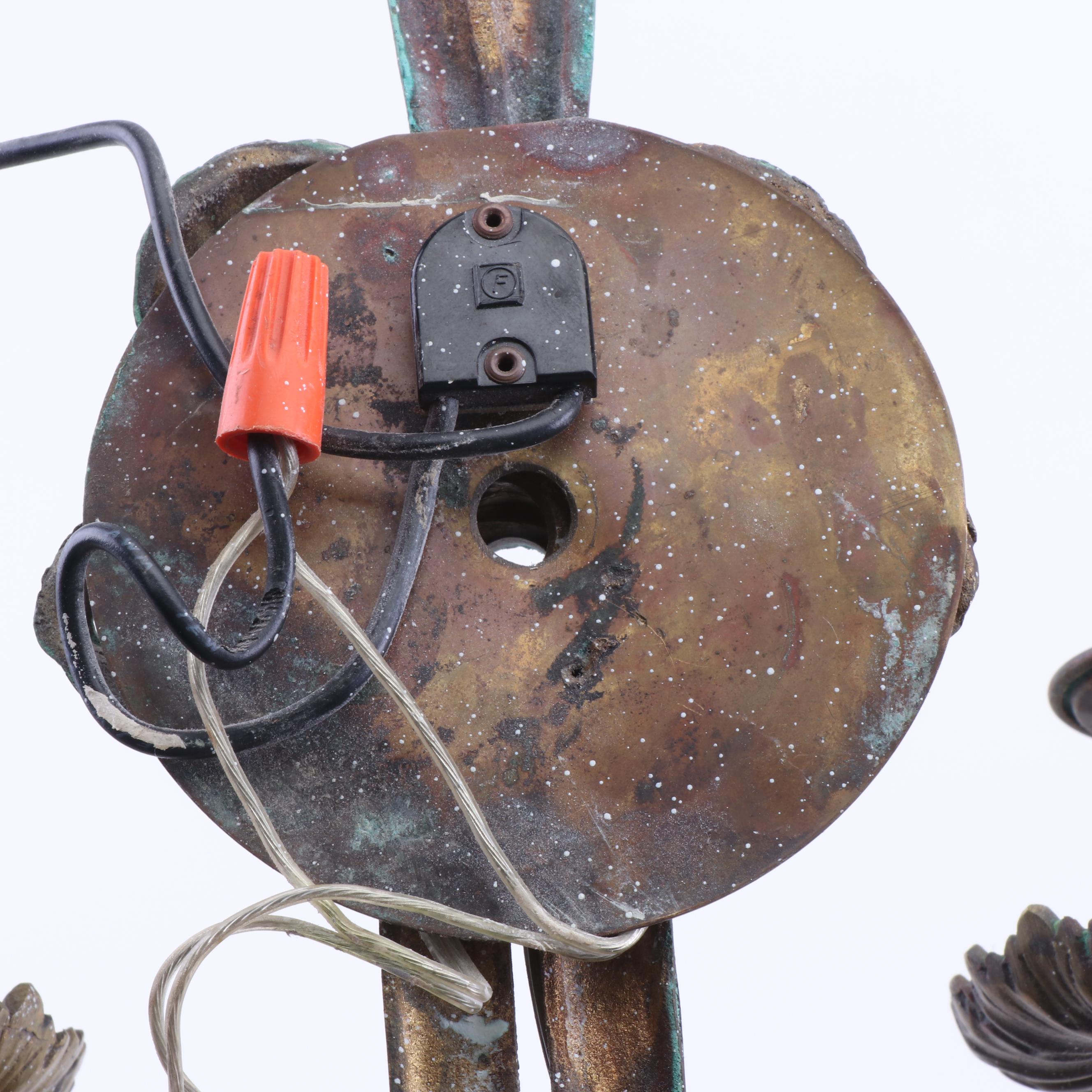 Neoclassical Style Cast Metal Candelabra Wall Sconces